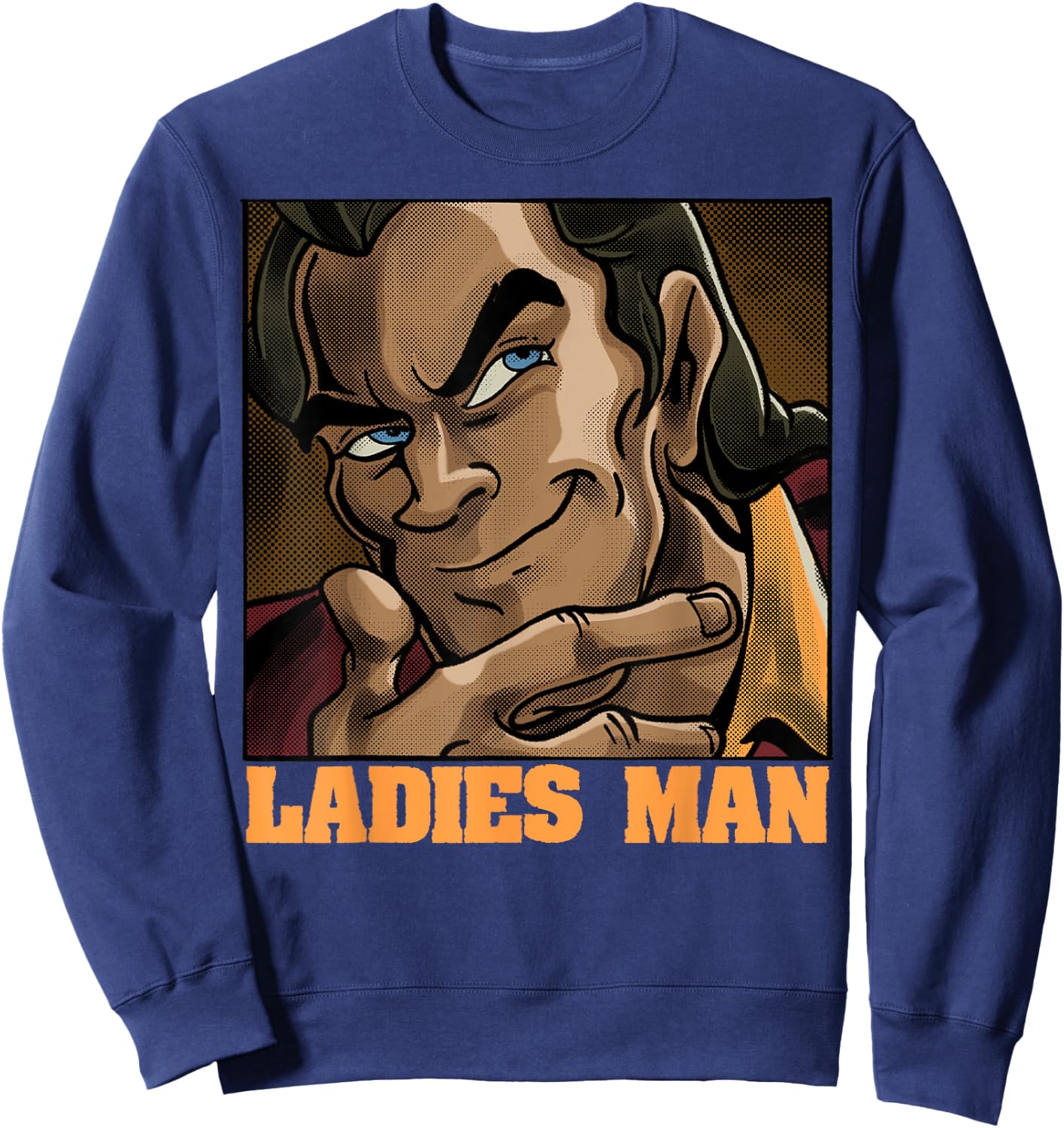 Disney Beauty And Beast Gaston Ladies Man Portrait Sweatshirt - Sweatshirt | Navy