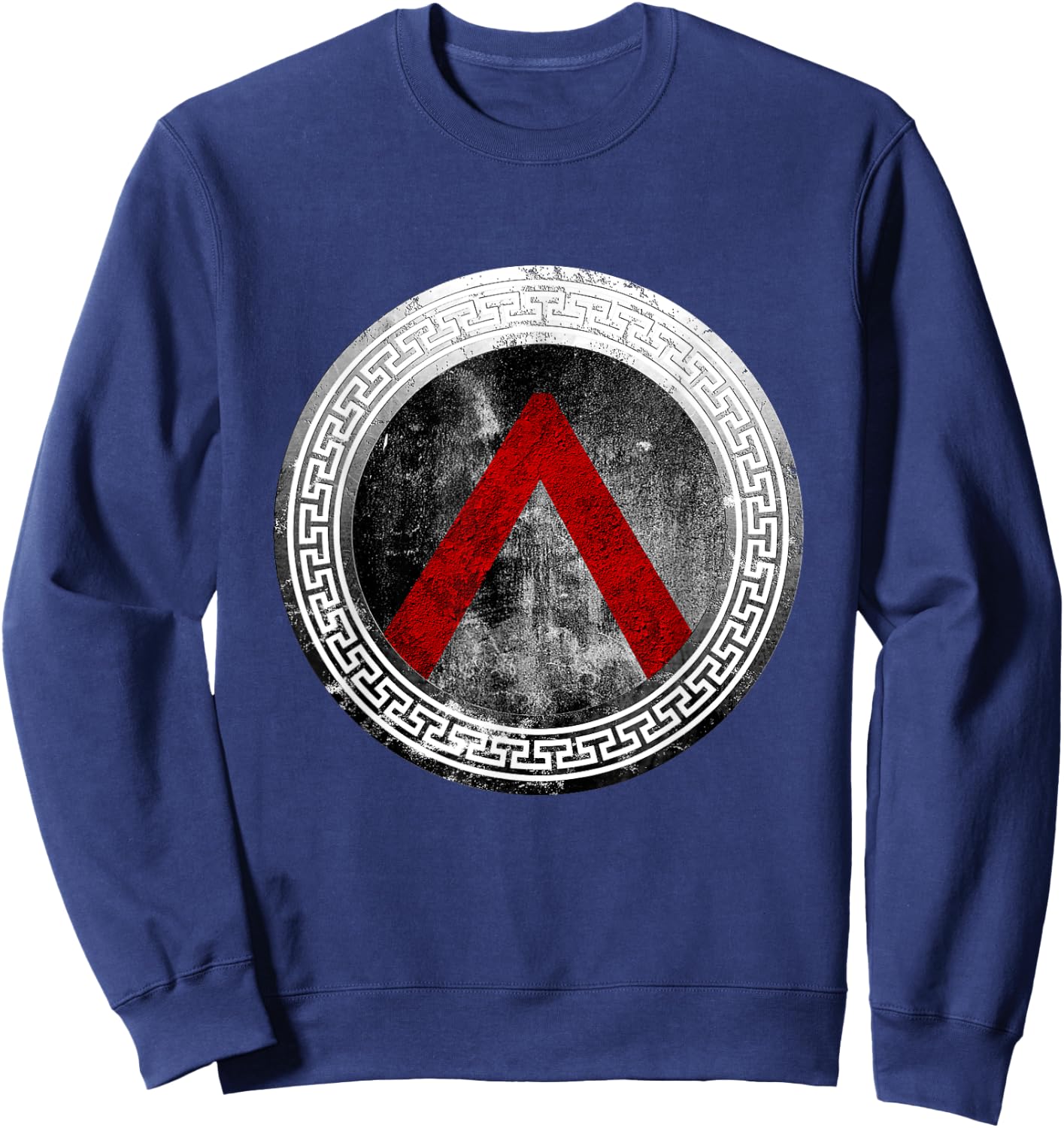 Spartan Warrior Lambda Shield Ancient Greek Vintage Sweatshirt - Sweatshirt | Navy