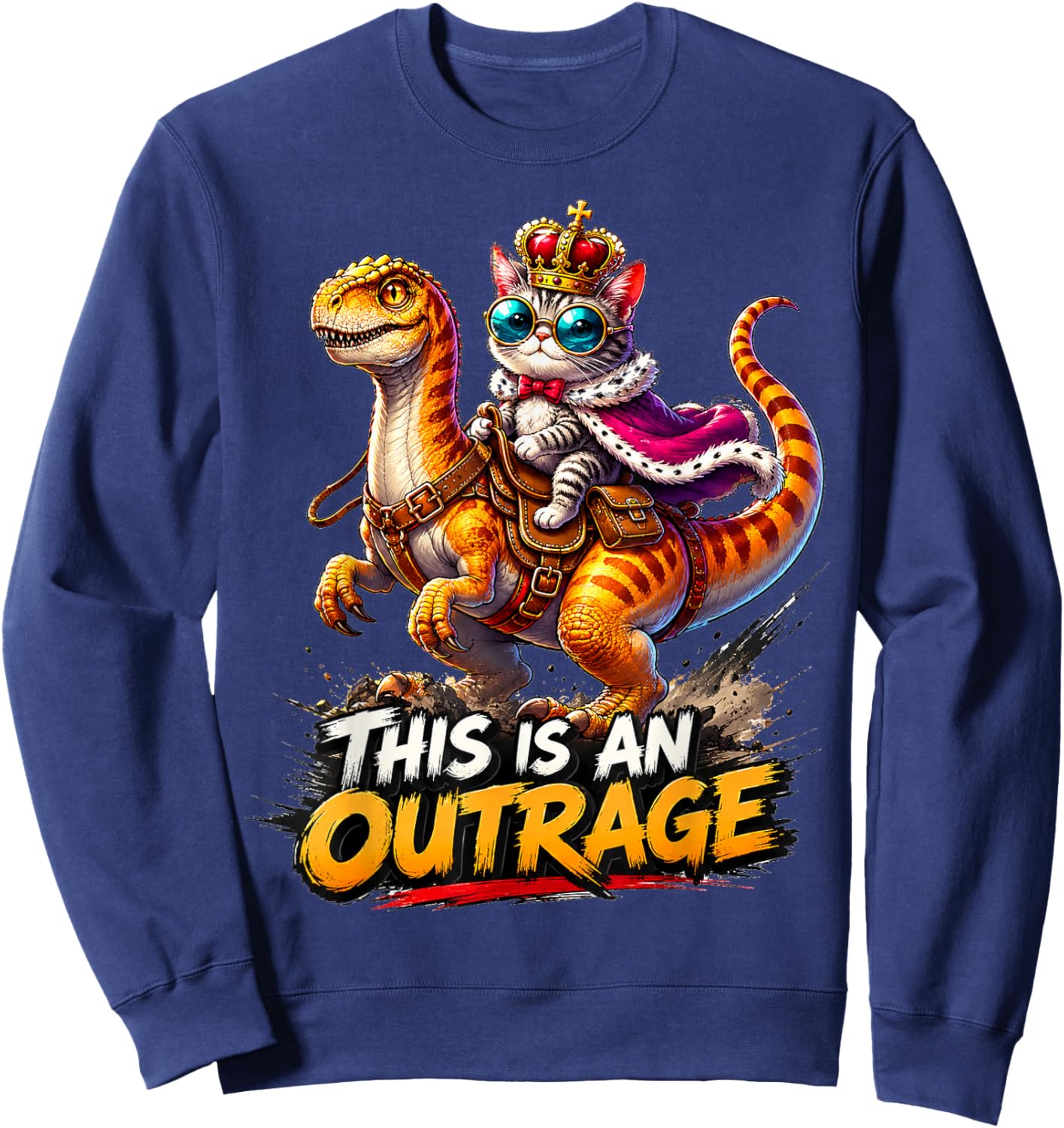 Princess Cat Donut Gold Sweatshirt - Sweatshirt | Navy