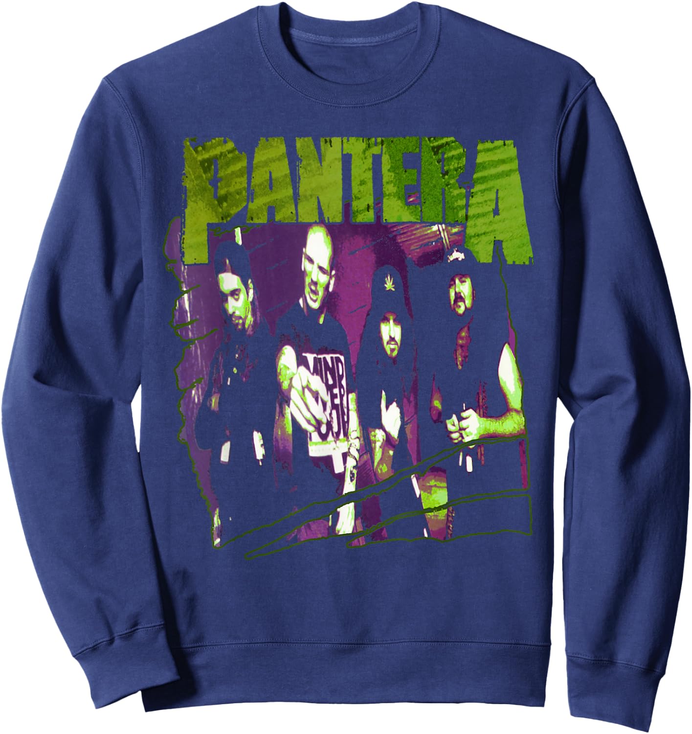 Pantera Official Vintage Group Sketch Sweatshirt - Sweatshirt | Navy