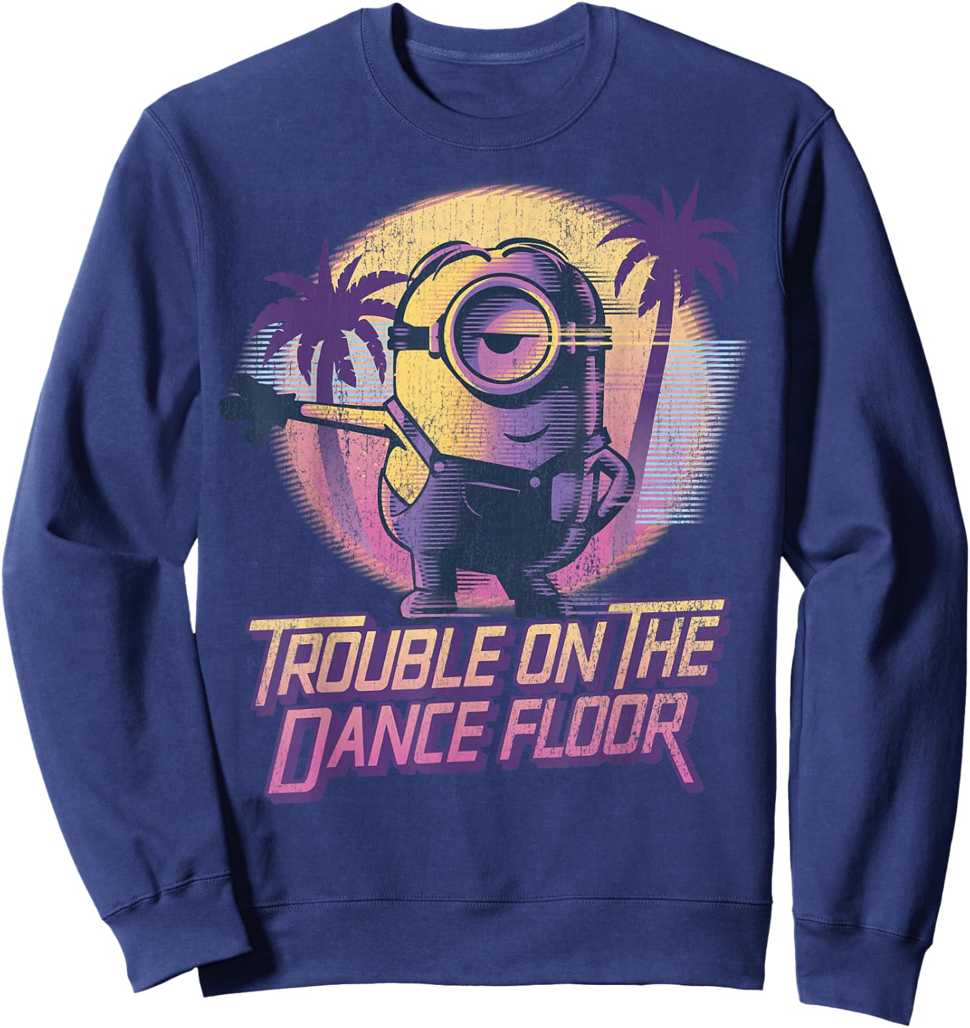 Despicable Me Minions Tropical Dance Trouble Graphic Sweatshirt - Sweatshirt | Navy