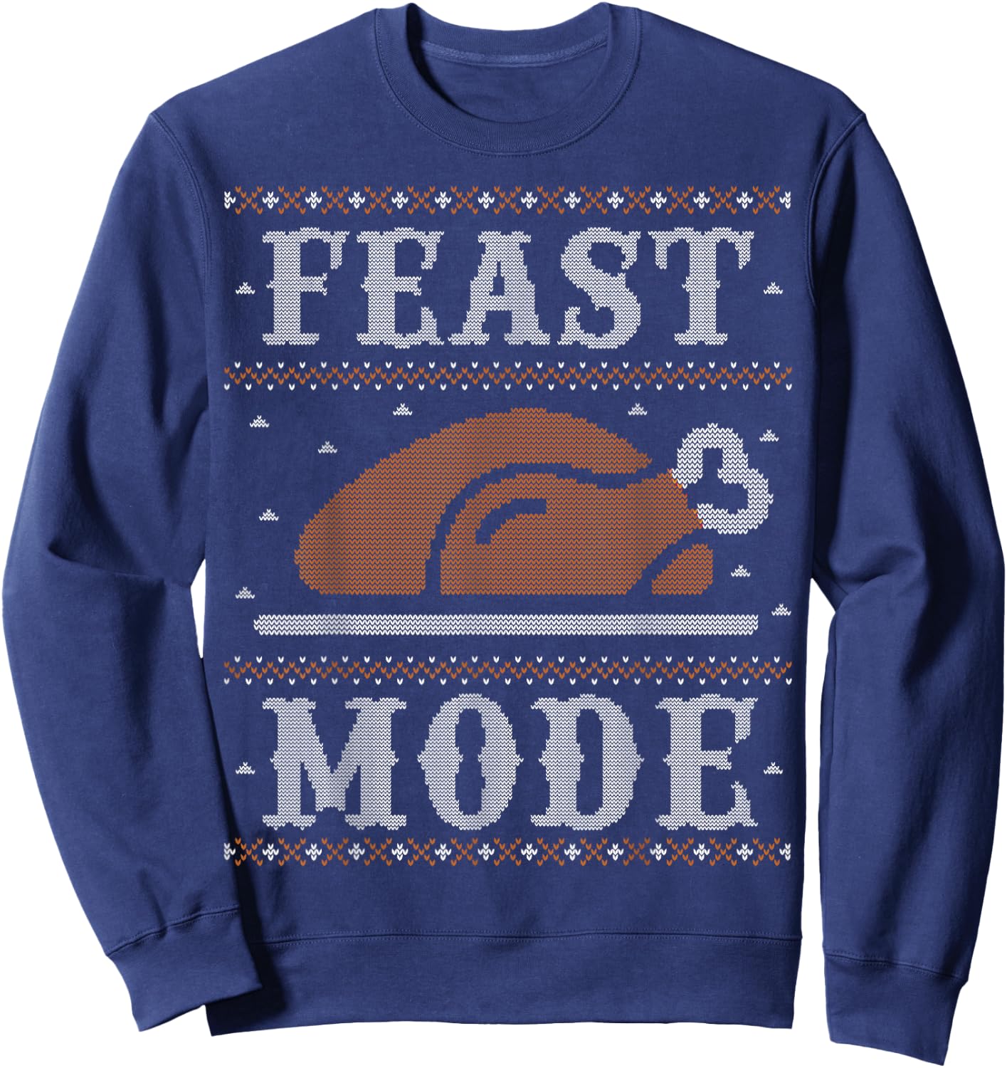 Funny Ugly Thanksgiving Sweater Shirt Feast Mode Sweatshirt - Sweatshirt | Navy