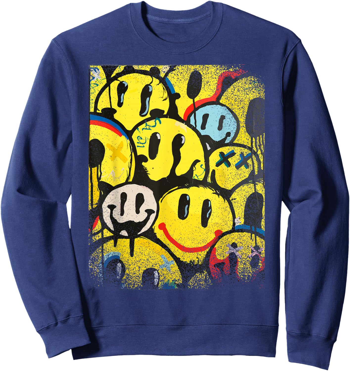 Funny Trippy Vaporwave EDM Rave Festival House Techno Sweatshirt - Sweatshirt | Navy
