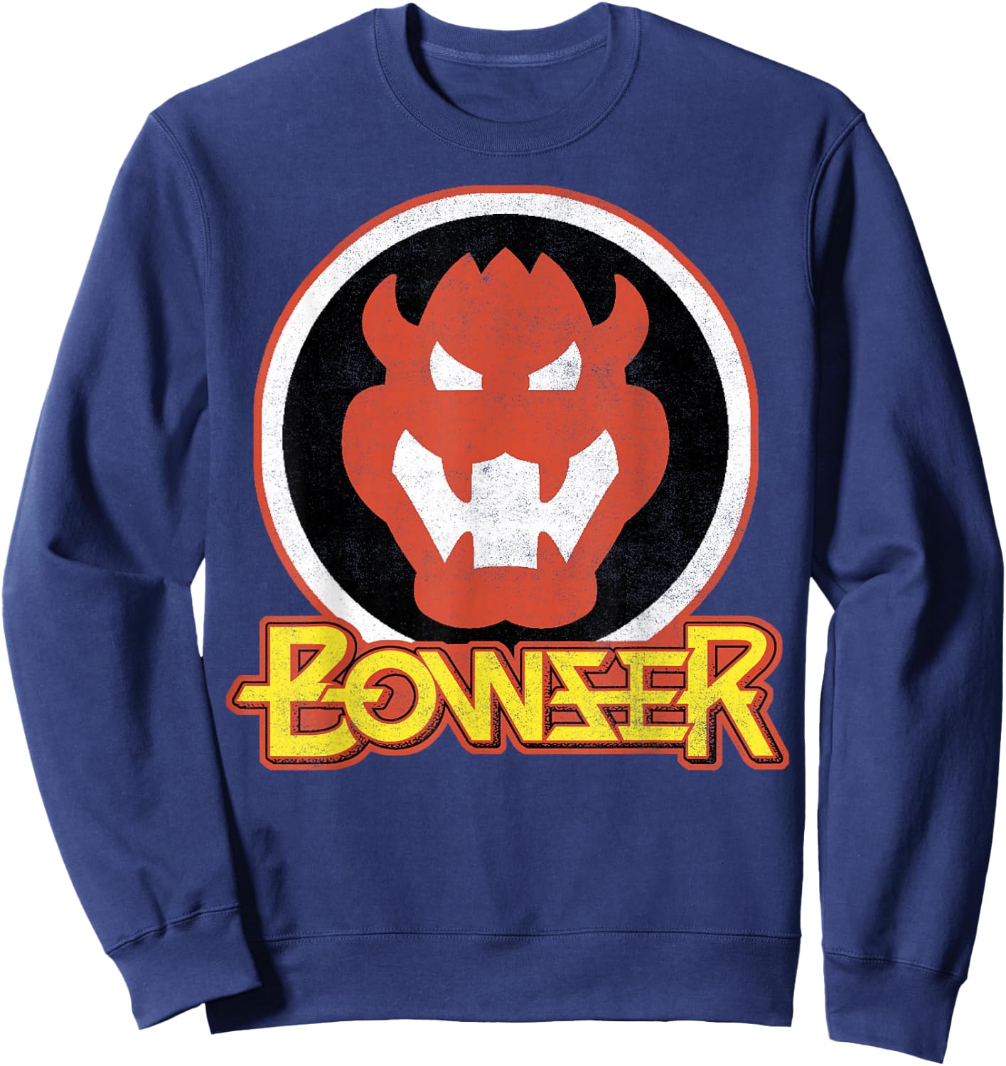 Super Mario Bowser Retro Portrait Graphic Sweatshirt - Sweatshirt | Navy