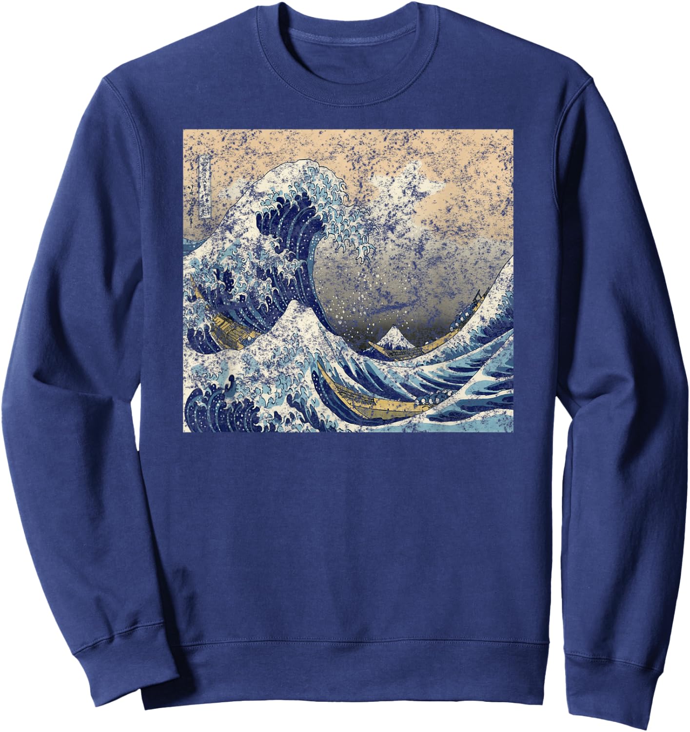 Mount Fuji The Great Wave Japanese Tsunami Kanagawa Sweatshirt - Sweatshirt | Navy