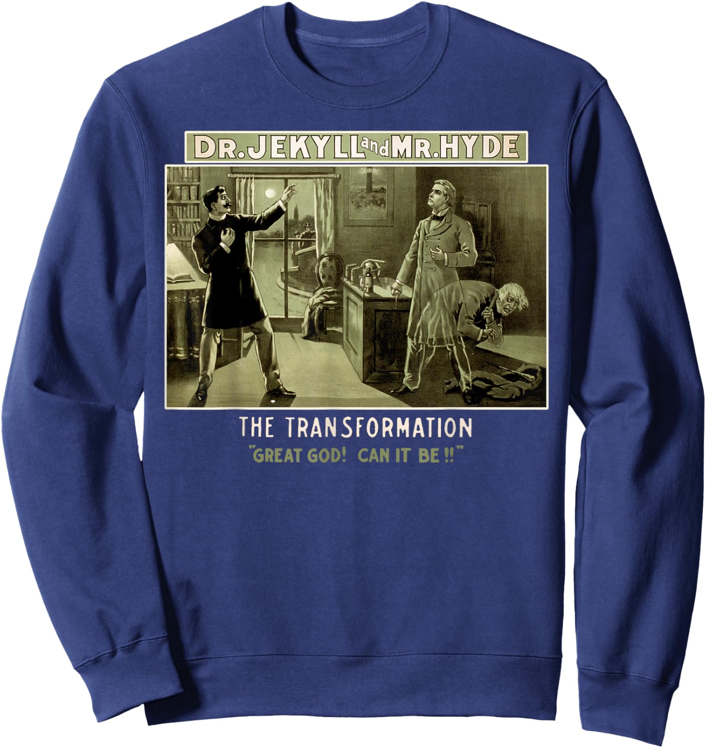 Classic Horror Story Strange Case of Dr. Jekyll and Mr. Hyde Sweatshirt - Sweatshirt | Navy