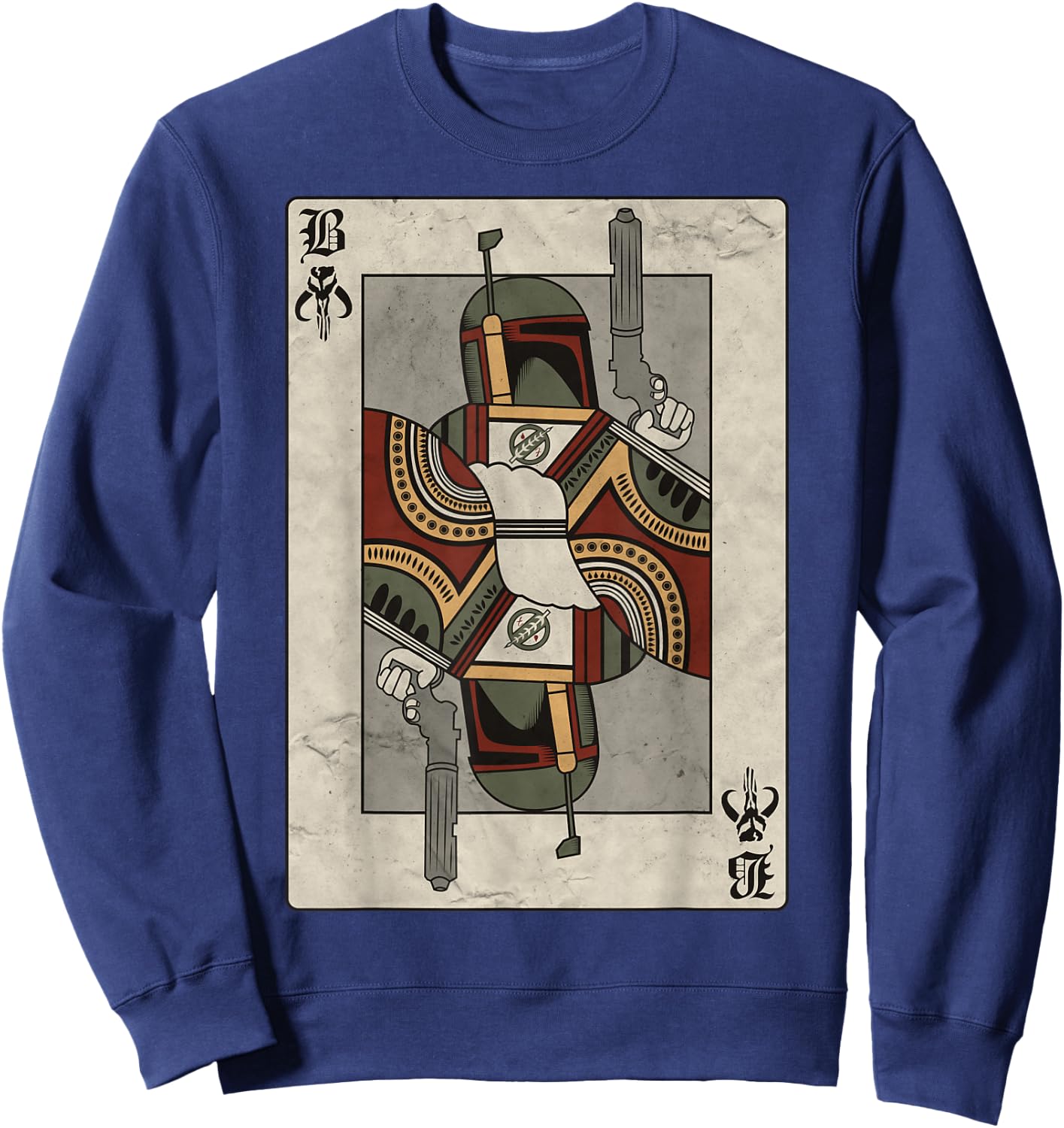 Star Wars Boba Fett Bounty Hunter Playing Card Sweatshirt - Sweatshirt | Navy
