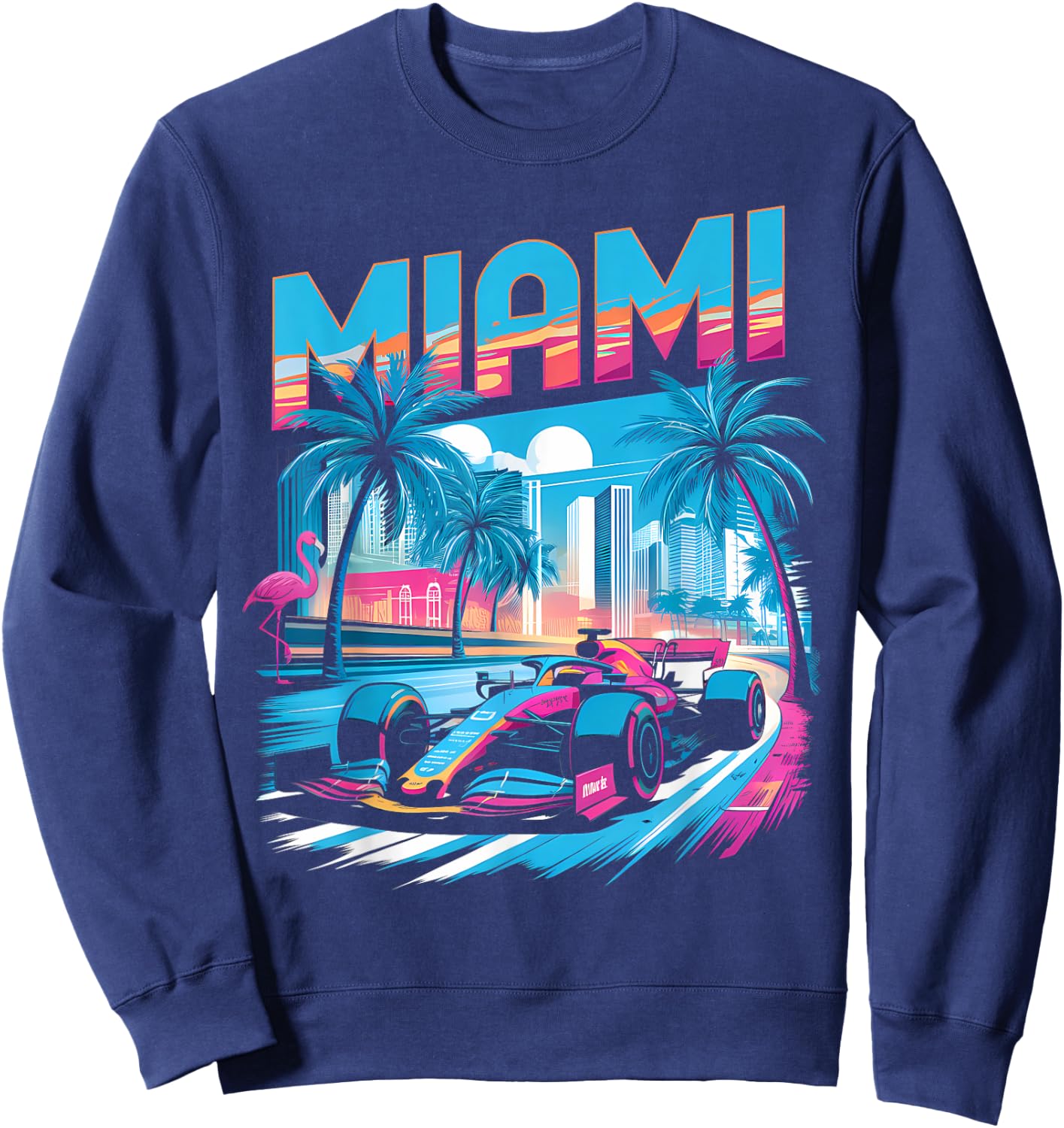 Miami Racing Gifts Men Women Race Car Racer Driver Sweatshirt - Sweatshirt | Navy