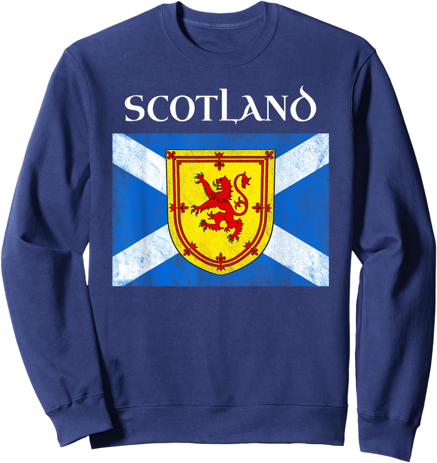 Scottish Flag Lion Rampant Royal Banner Of Scotland Saltire Sweatshirt - Sweatshirt | Navy