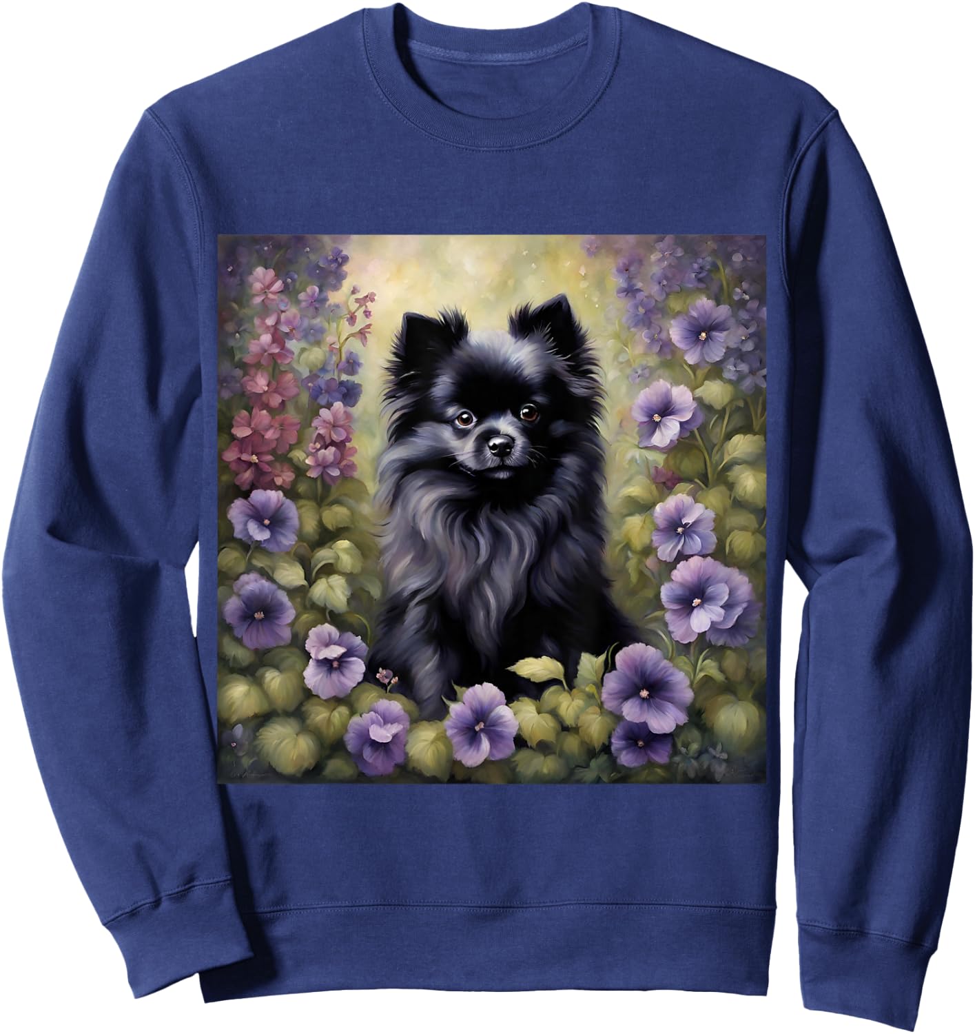 Black Pomeranian Adorable Pomeranian Garden Dog Lovers Sweatshirt - Sweatshirt | Navy