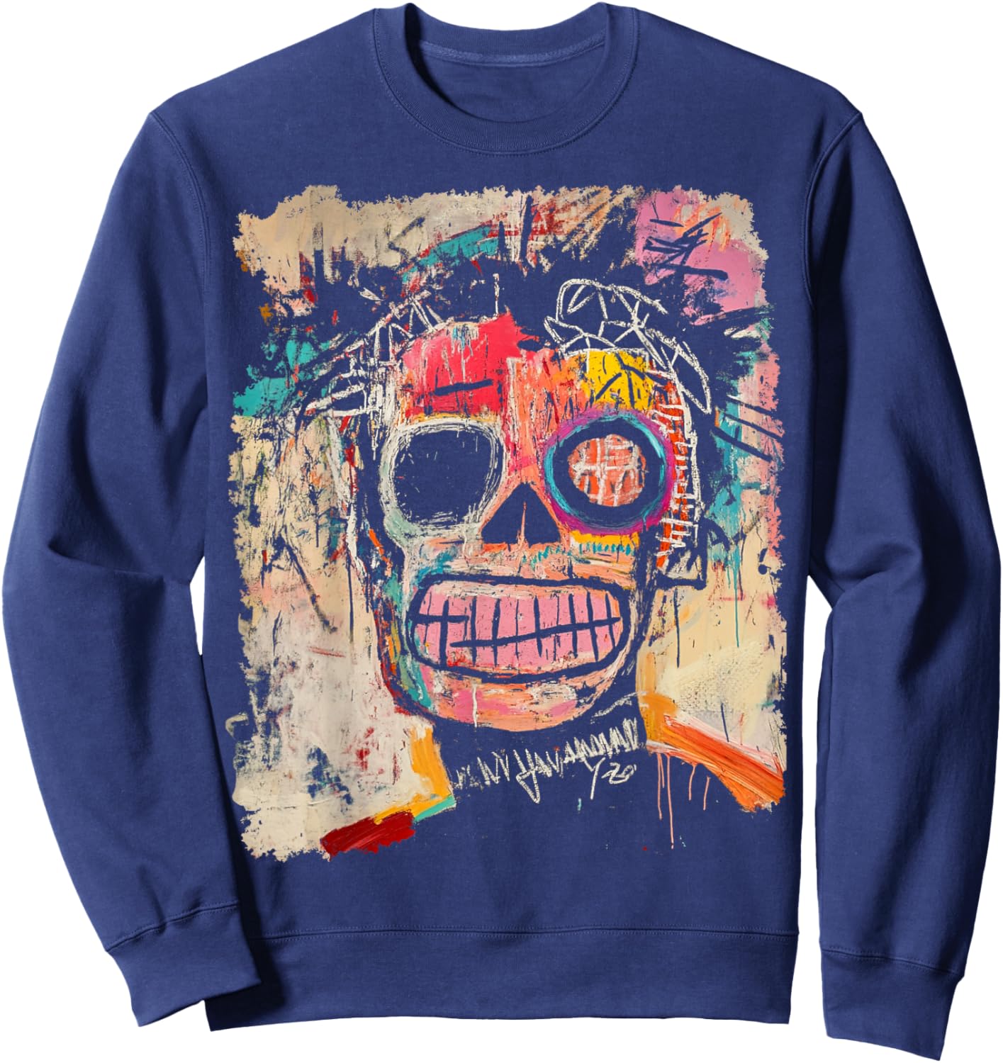 Abstract Art Graffiti 80s Sweatshirt - Sweatshirt | Navy