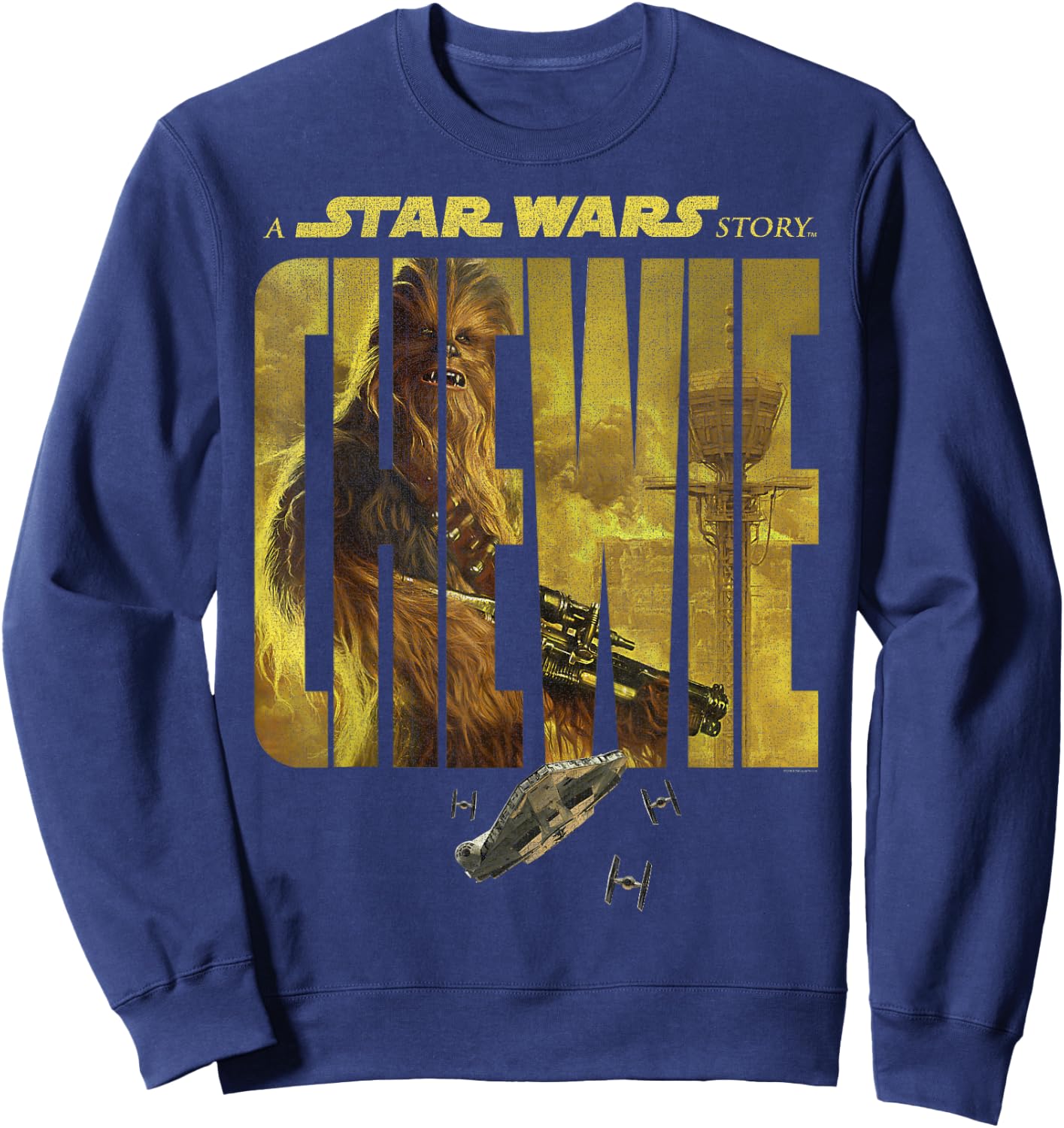 Star Wars Han Solo Story Chewie Logo Silhouette Fill Sweatshirt - Sweatshirt | Navy