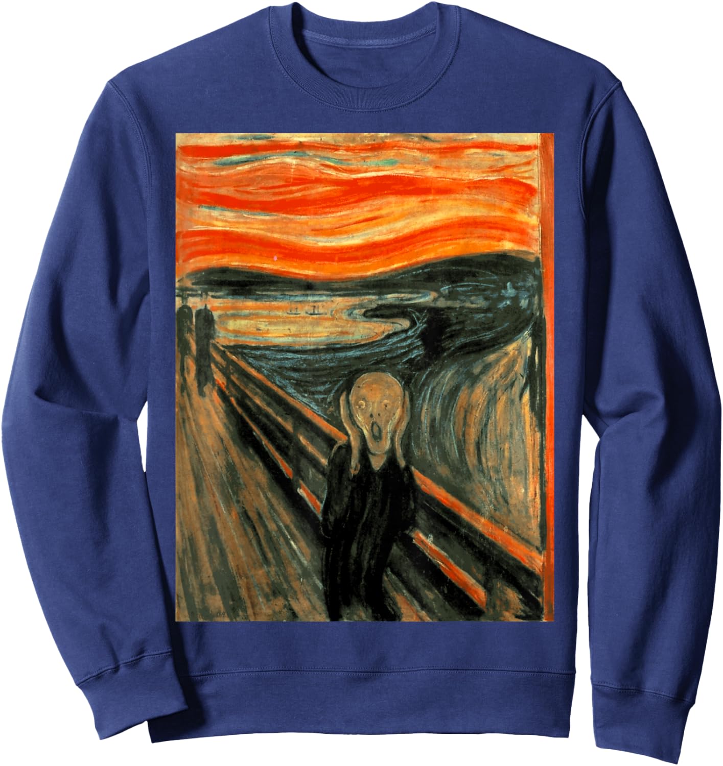 The Scream by Edvard Munch 1893 Expressionism Art Aesthetic Sweatshirt - Sweatshirt | Navy