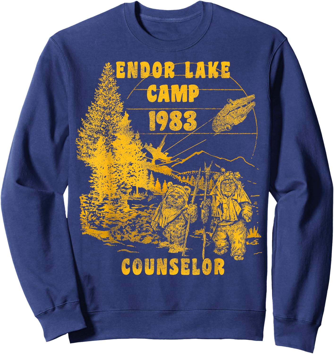 Star Wars Endor Lake Camp 1983 Counselor Sweatshirt - Sweatshirt | Navy