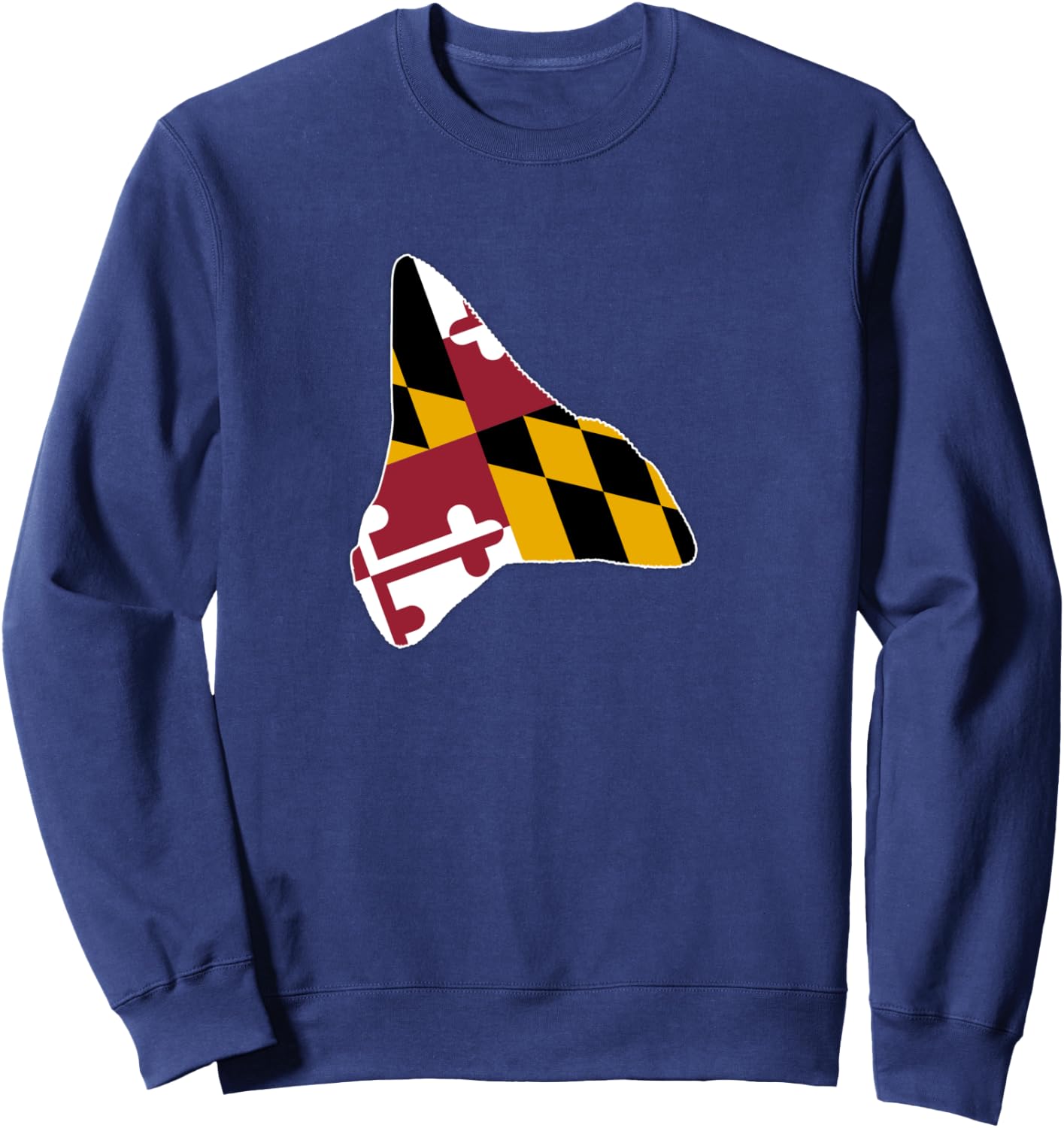 Maryland Flag Shark Tooth LS Shirt Relic And Fossil Hunter Sweatshirt - Sweatshirt | Navy