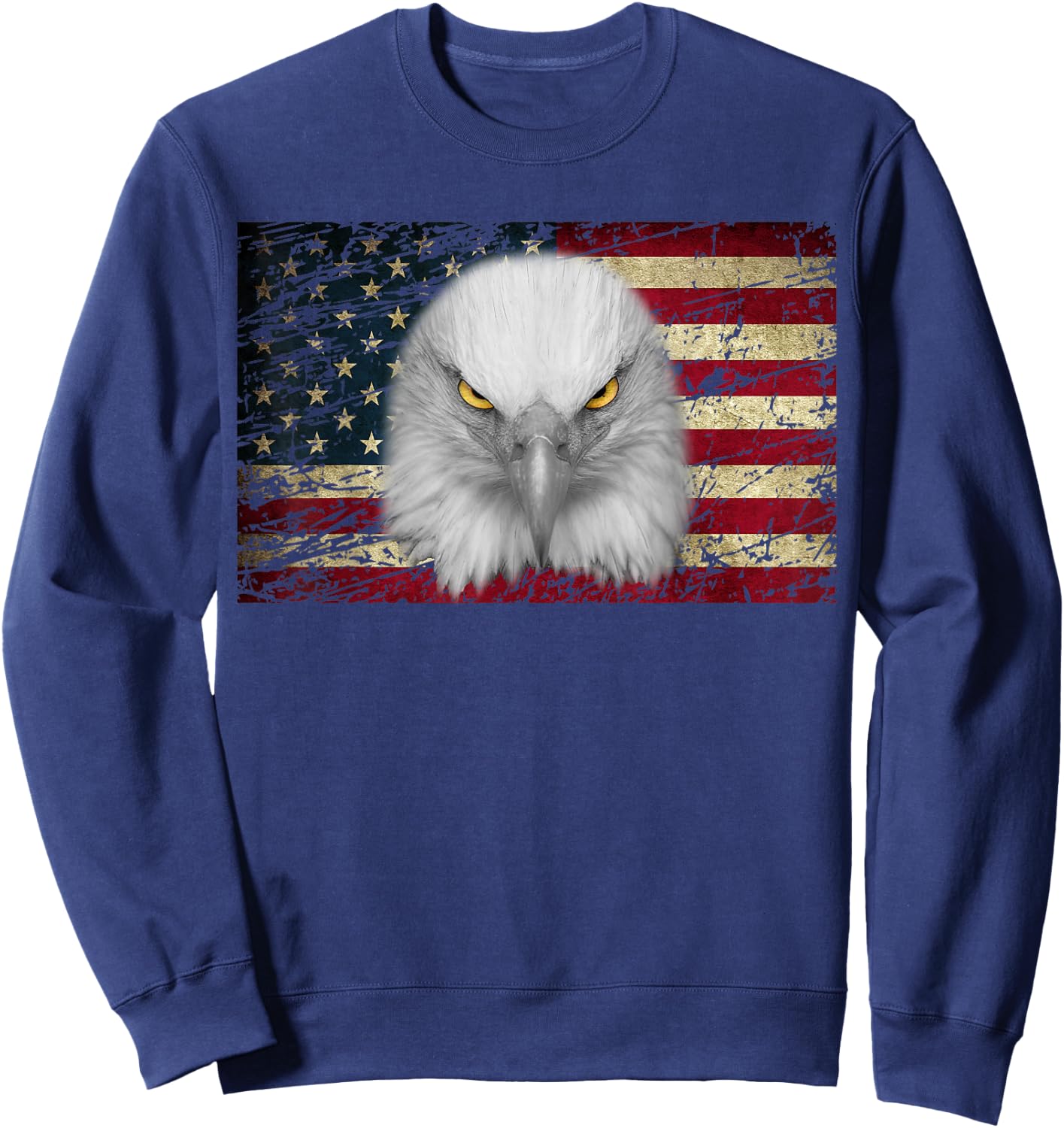 American Bald Eagle Eyes Shirt USA Flag Patriotic Shirt Sweatshirt - Sweatshirt | Navy
