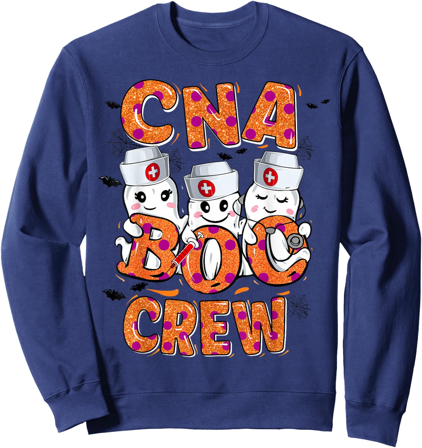 CNA Shirts Halloween CNA boo crew Halloween Nurse Assistant Sweatshirt - Sweatshirt | Navy