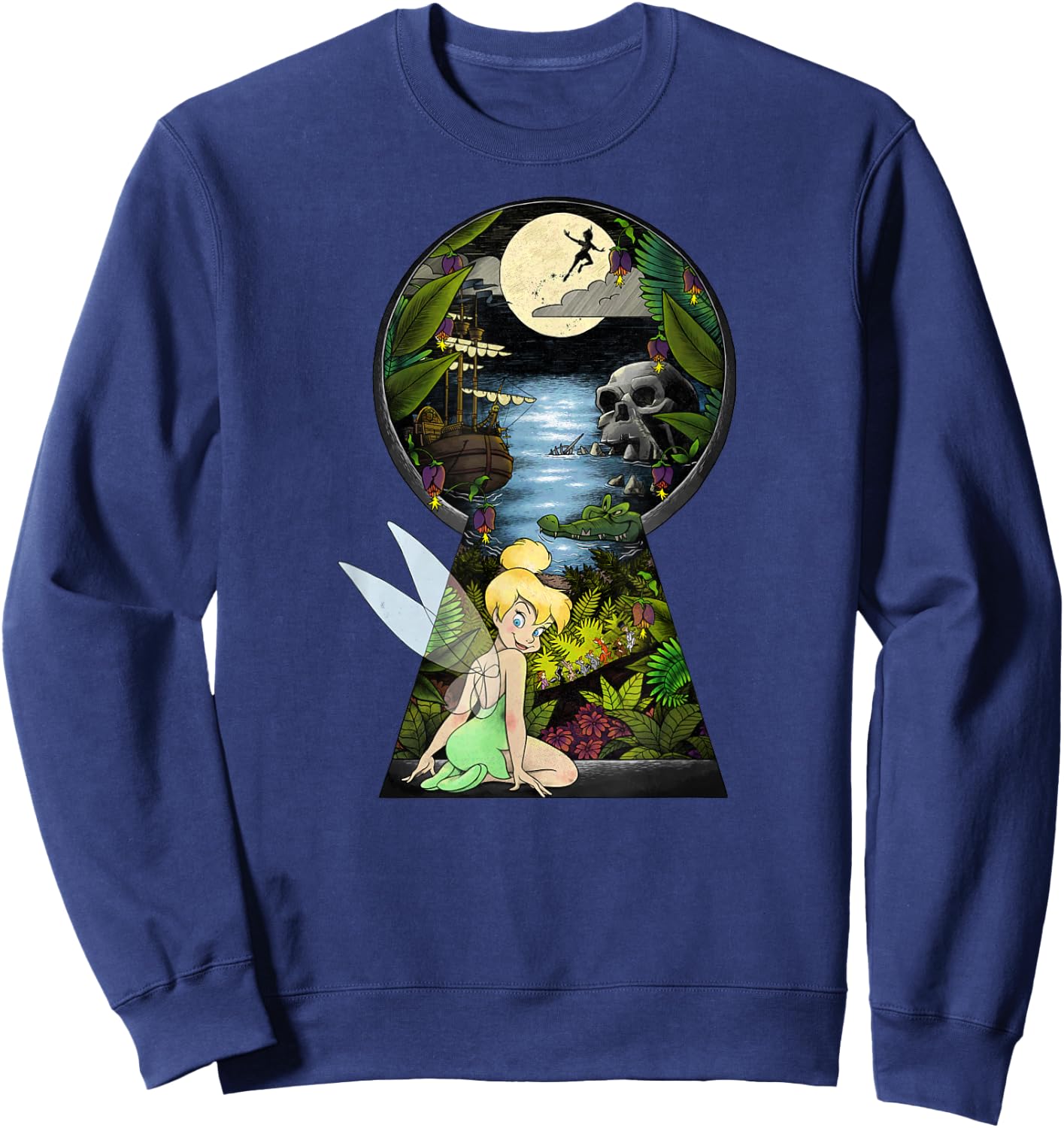 Disney Peter Pan Tinkerbell Keyhole Graphic Sweatshirt - Sweatshirt | Navy