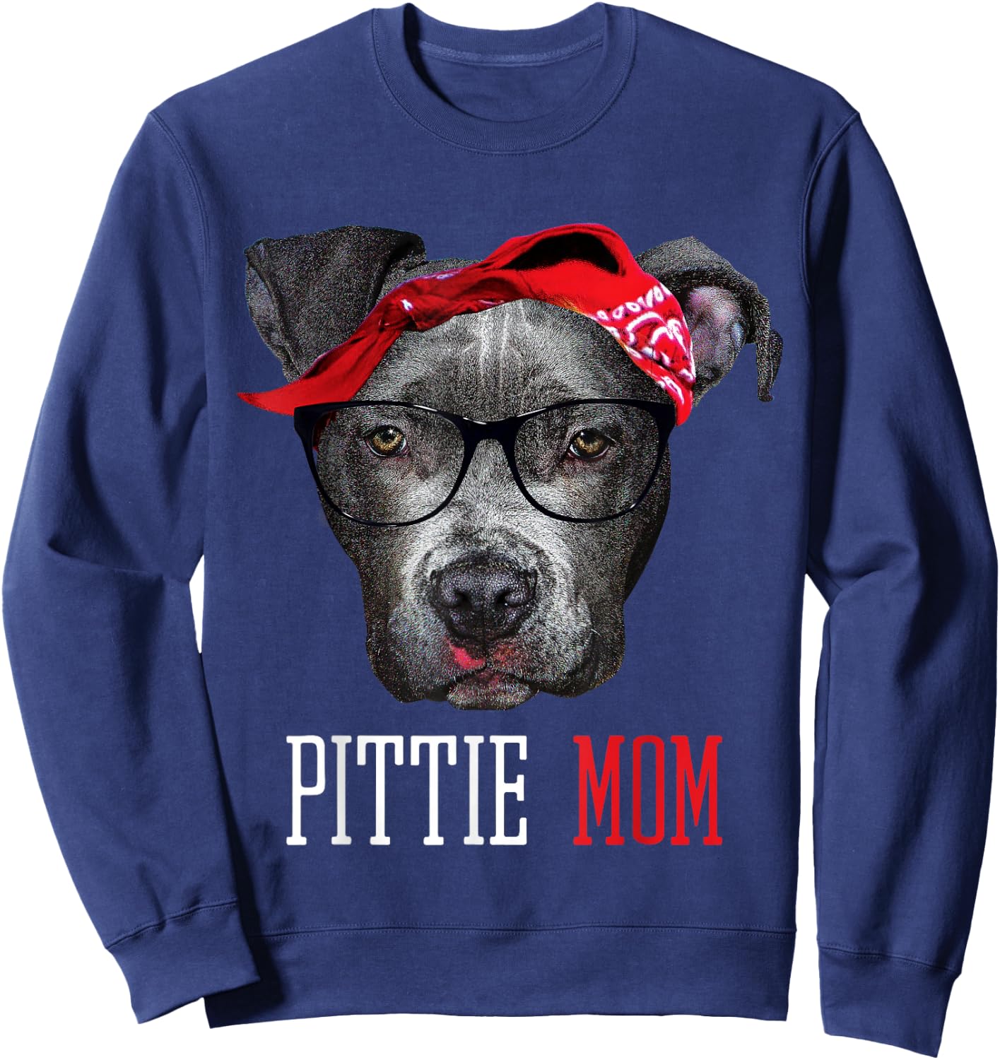Pittie Mom Pitbull Dog Lovers Women Sweatshirt - Sweatshirt | Navy