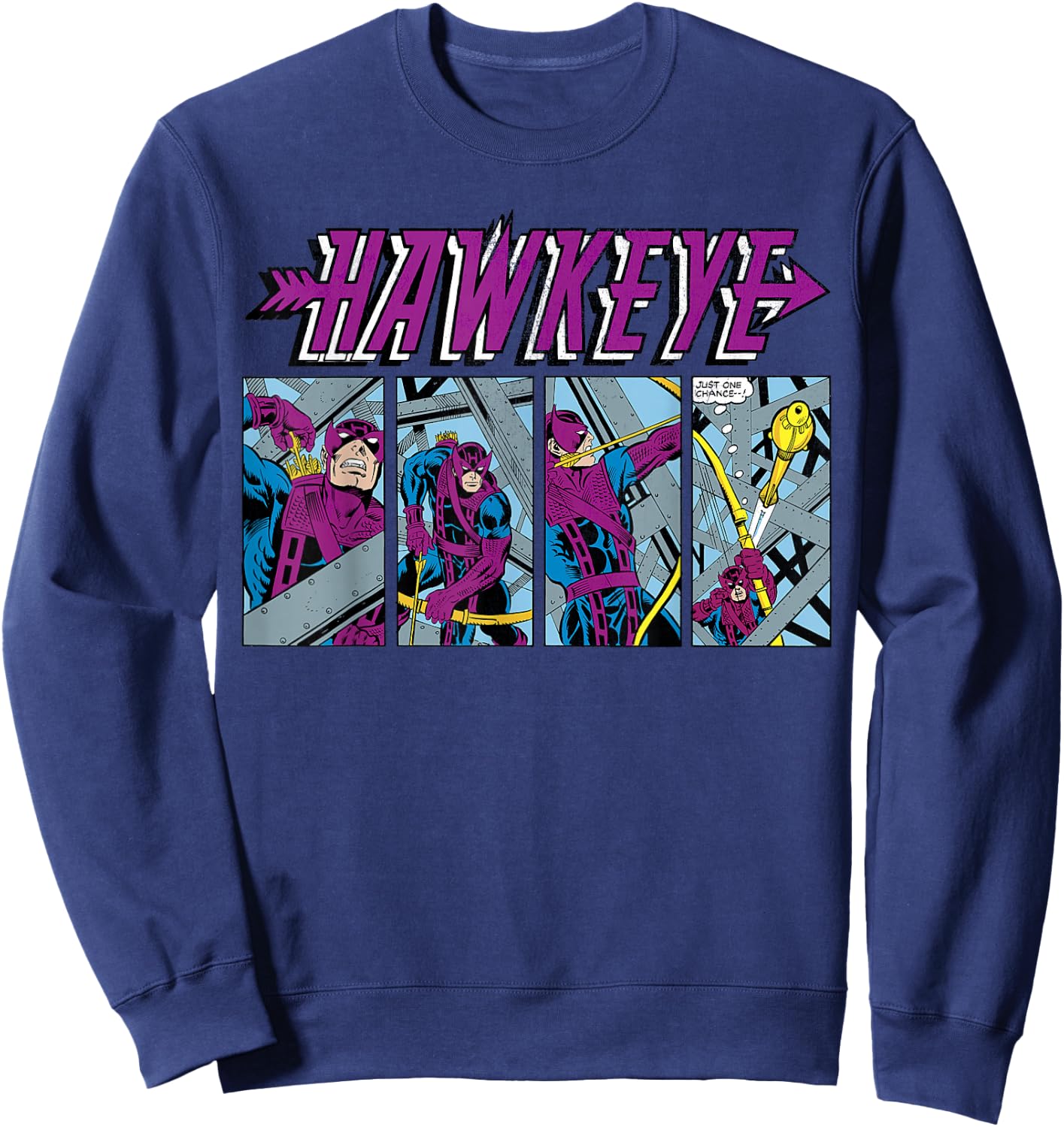 Marvel Hawkeye 'Just One Chance' Classic Comic Art Sweatshirt - Sweatshirt | Navy