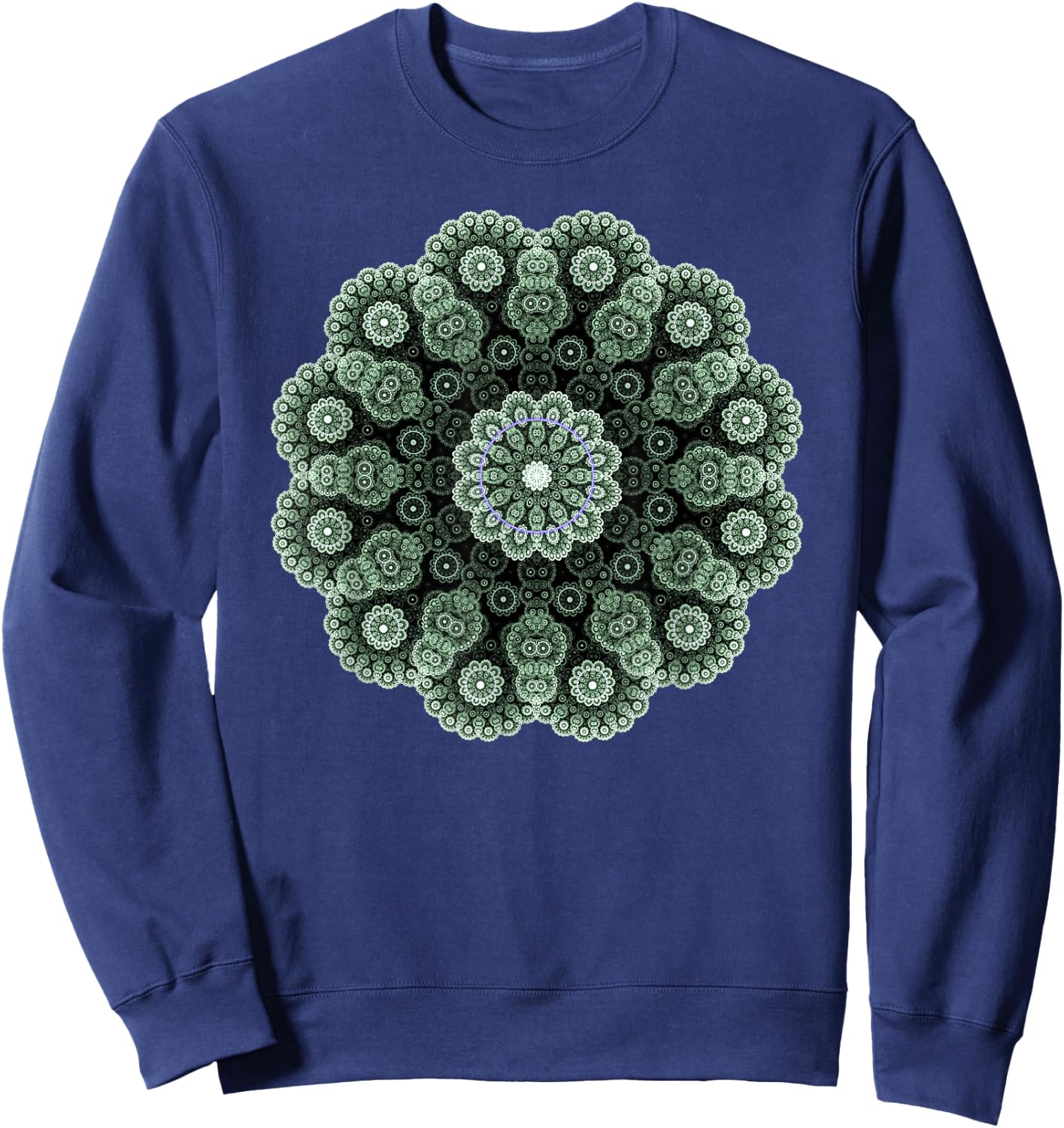 Mandala Sacred Geometry Prana Art Yoga Mantra Om Good Vibe Sweatshirt - Sweatshirt | Navy
