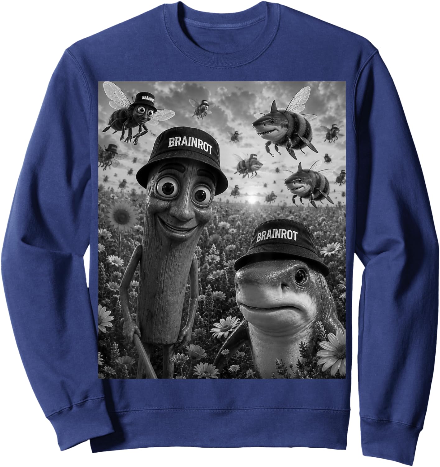 Tralalero Tralala Tung Tung Sahur Italian Brainrot Sweatshirt - Sweatshirt | Navy