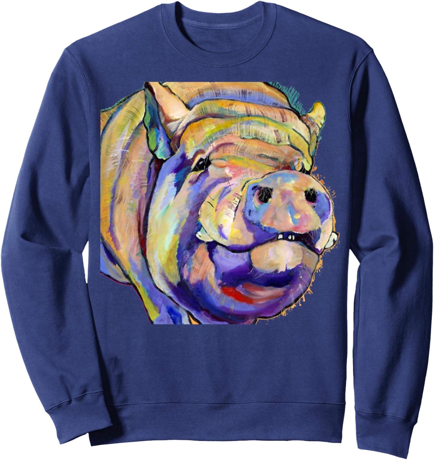 Potbelly Pig Shirt - Potbelly Pig Gifts - Potbellied Pig Art Sweatshirt - Sweatshirt | Navy