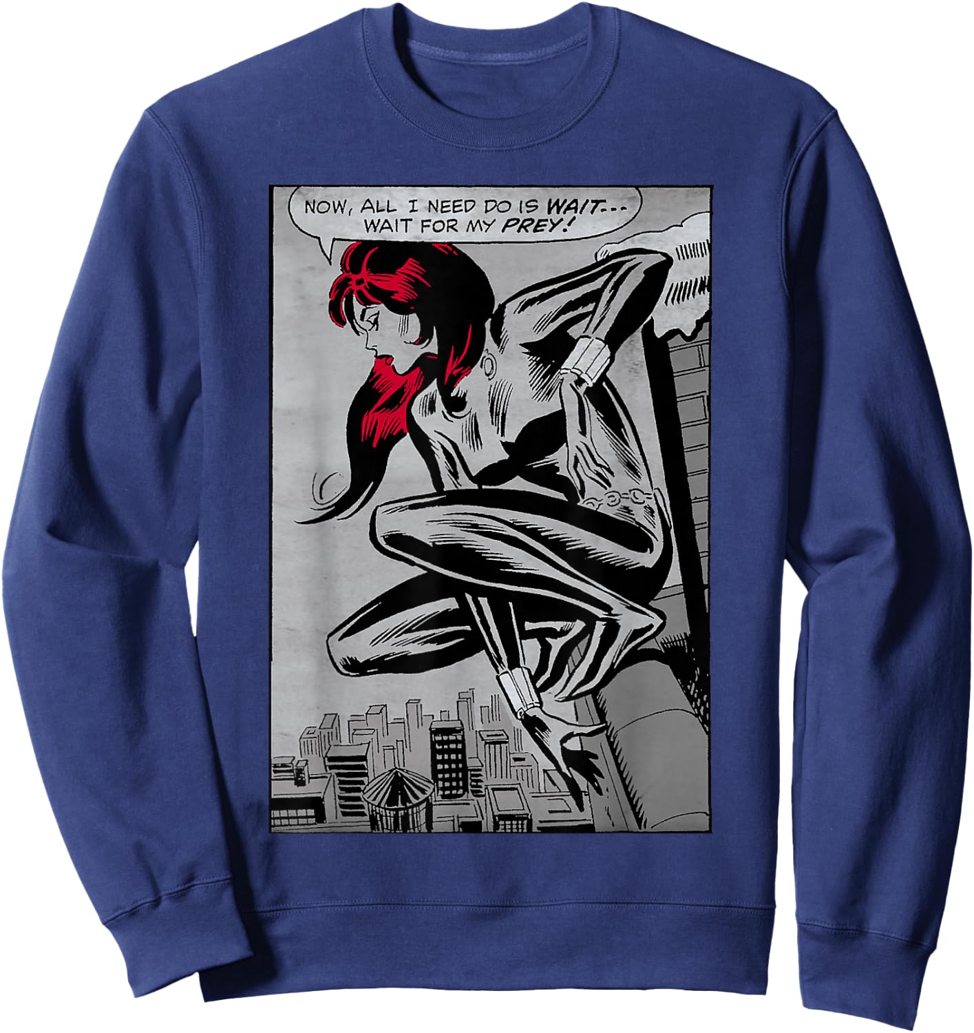 Marvel Black Widow Classic Retro Panel Art Graphic Sweatshirt - Sweatshirt | Navy