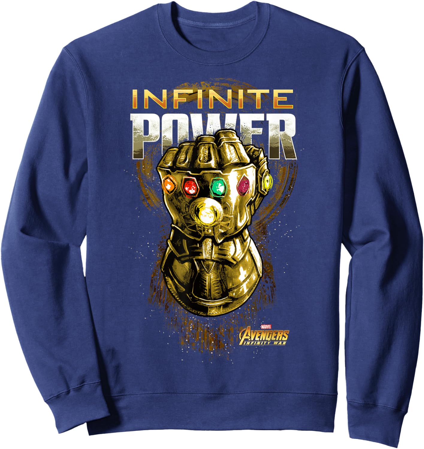 Marvel Avengers Infinity War Gold Gauntlet Graphic Sweatshirt - Sweatshirt | Navy