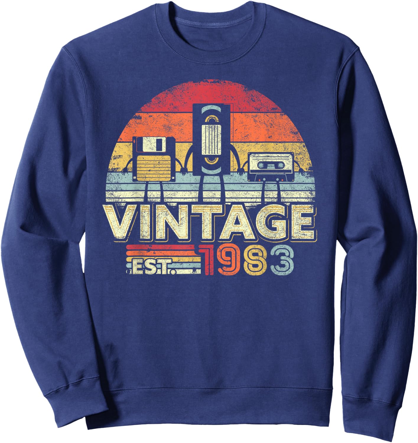 1983 Shirt. Birthday Vintage . Retro Vintage Sweatshirt - Sweatshirt | Navy