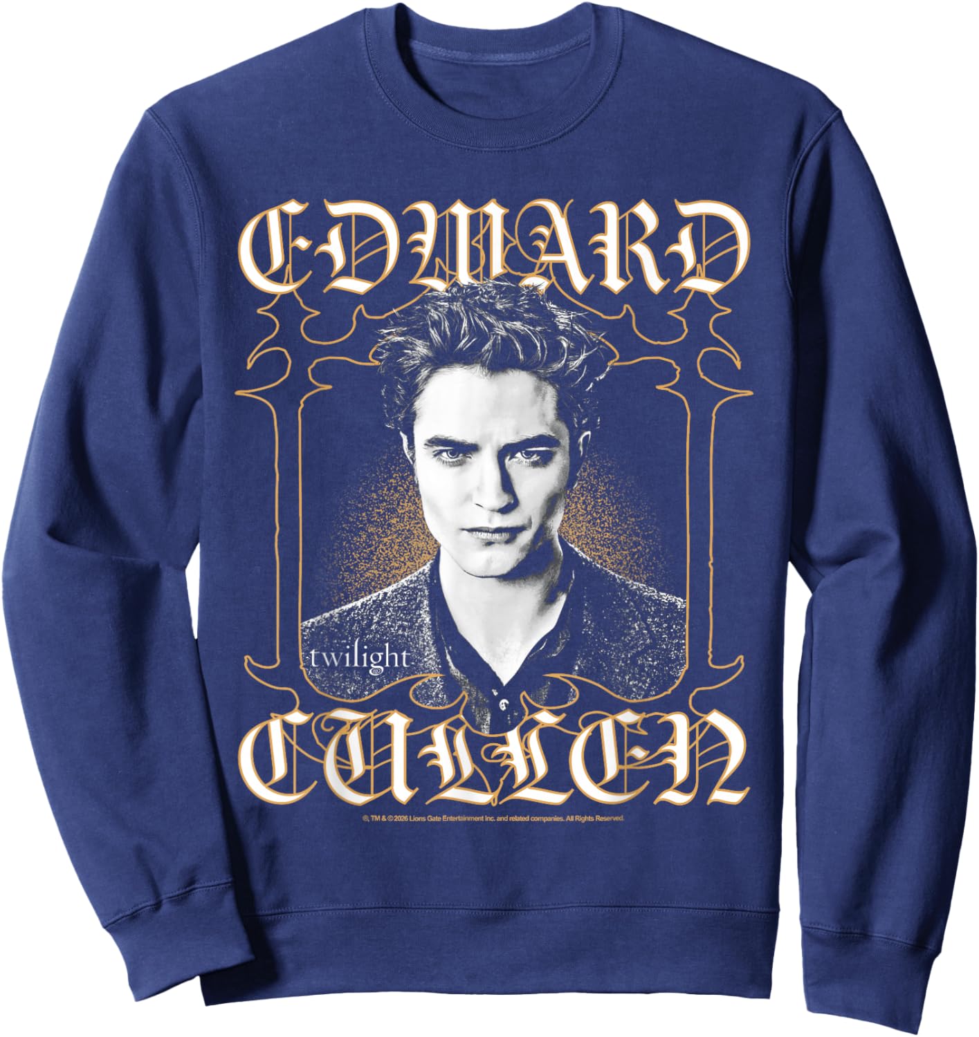 Twilight Gothic Framed Edward Cullen Portrait Retro Movie Sweatshirt - Sweatshirt | Navy