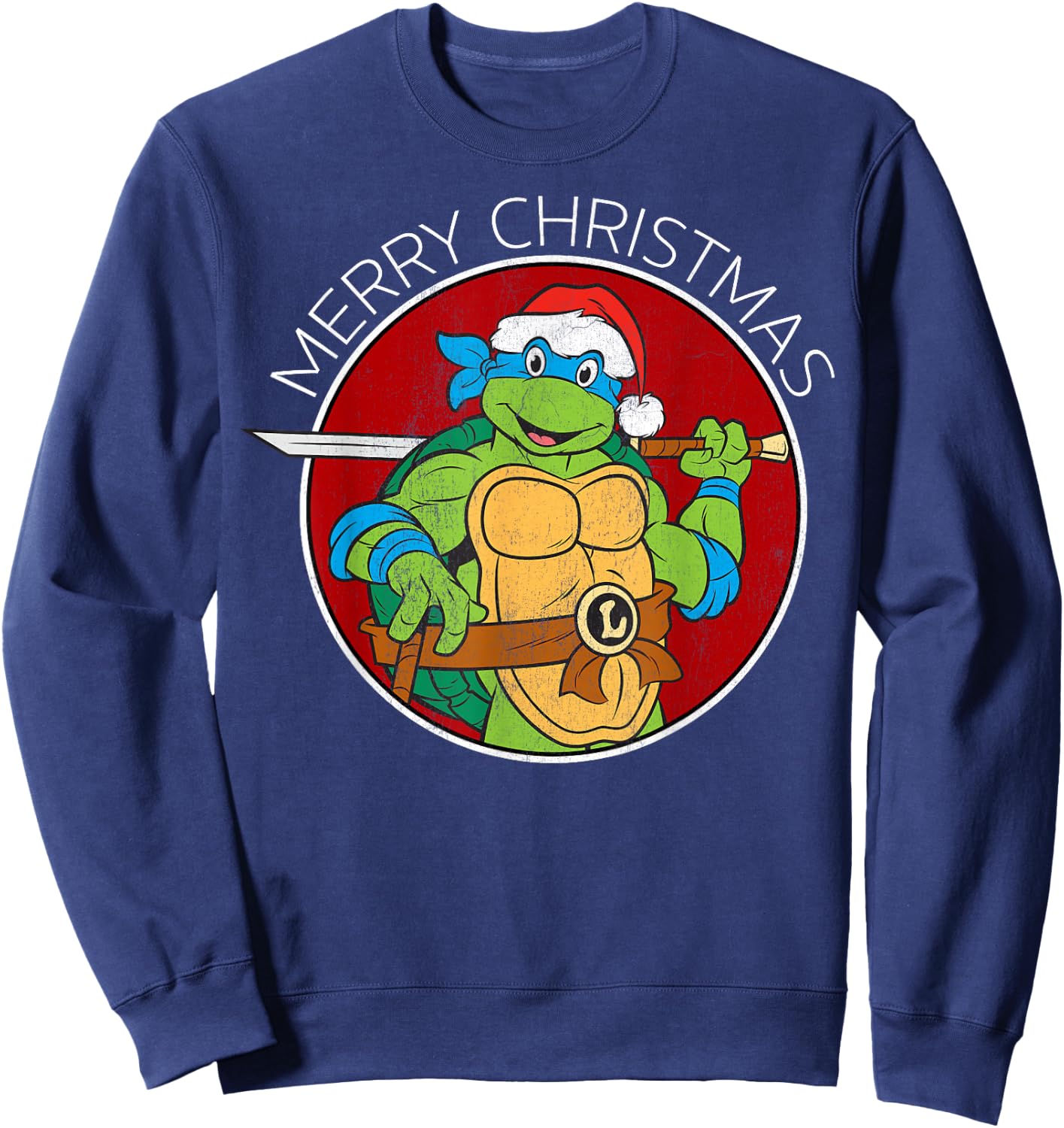 Teenage Mutant Ninja Turtles Leonardo Christmas -Shirt Sweatshirt - Sweatshirt | Navy