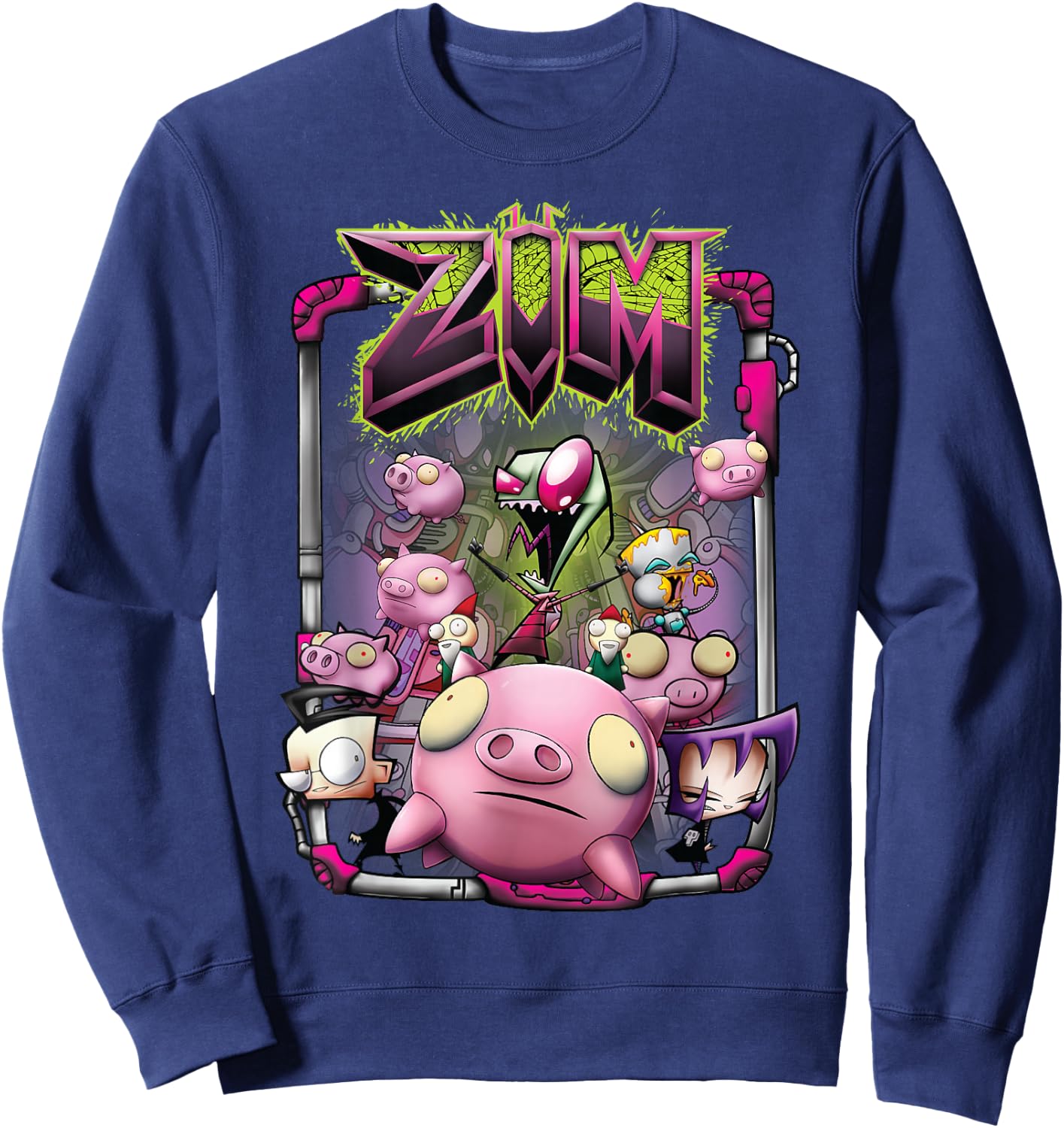 Nickelodeon Invader Zim Rubber Piggy Army Sweatshirt - Sweatshirt | Navy