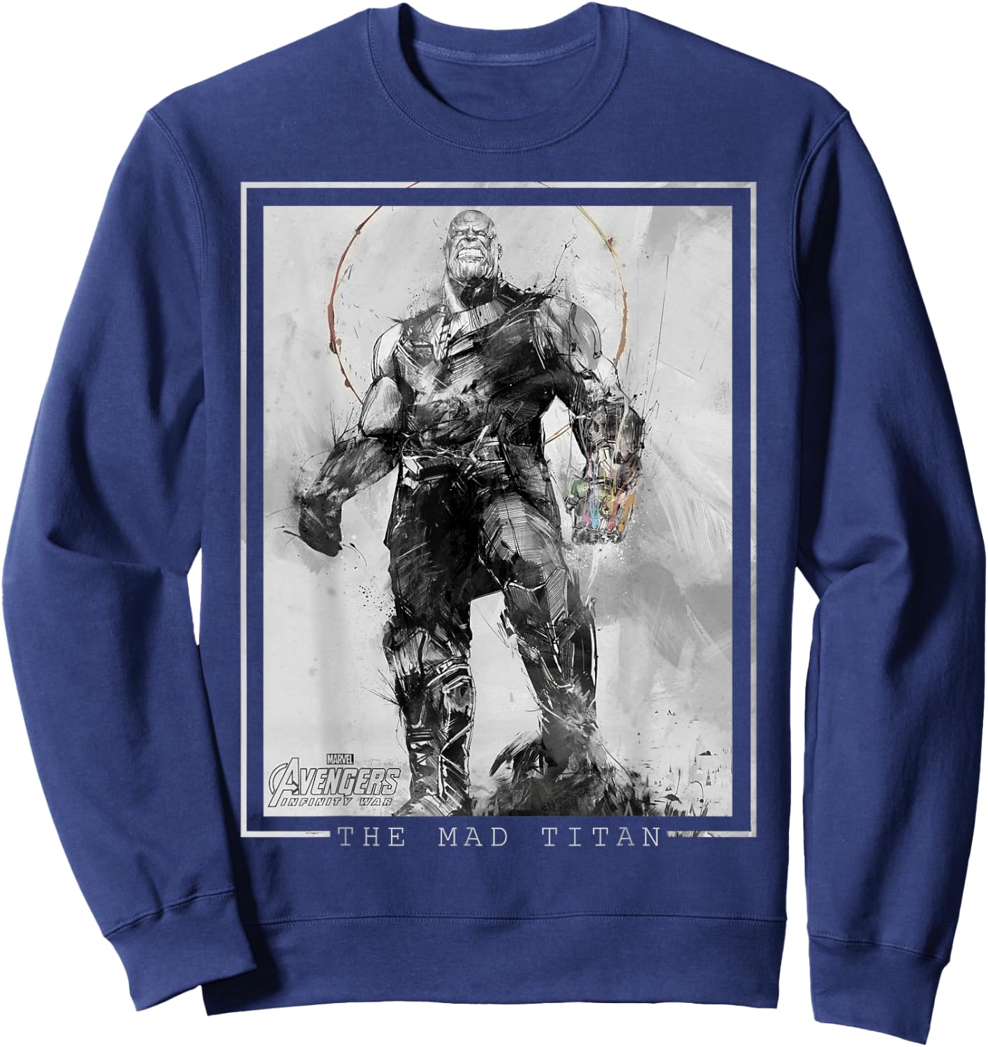 Marvel Avengers Infinity War Thanos Sketch Graphic Sweatshirt - Sweatshirt | Navy