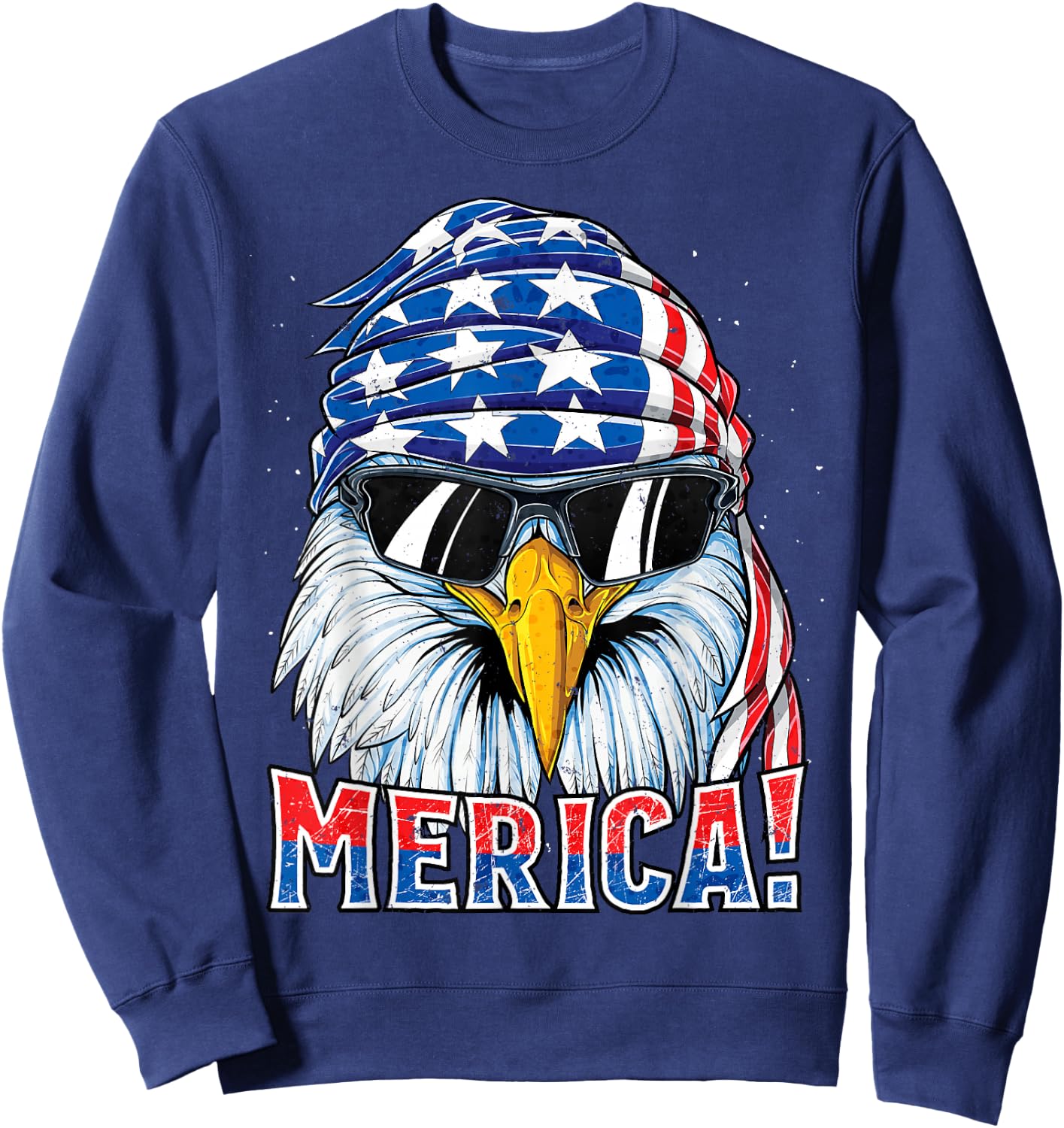 Eagle Merica T Shirt 4th of July Merica Men Boys American Sweatshirt - Sweatshirt | Navy