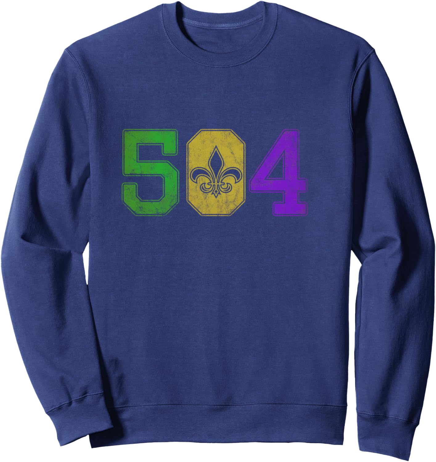 Mardi Gras 504 T Shirt Nola New Orleans Louisiana LA 2019 Sweatshirt - Sweatshirt | Navy