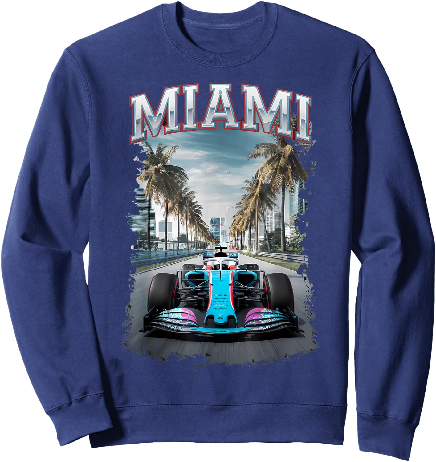 Miami Racing Gifts Men Women Race Car Racer Driver Sweatshirt - Sweatshirt | Navy
