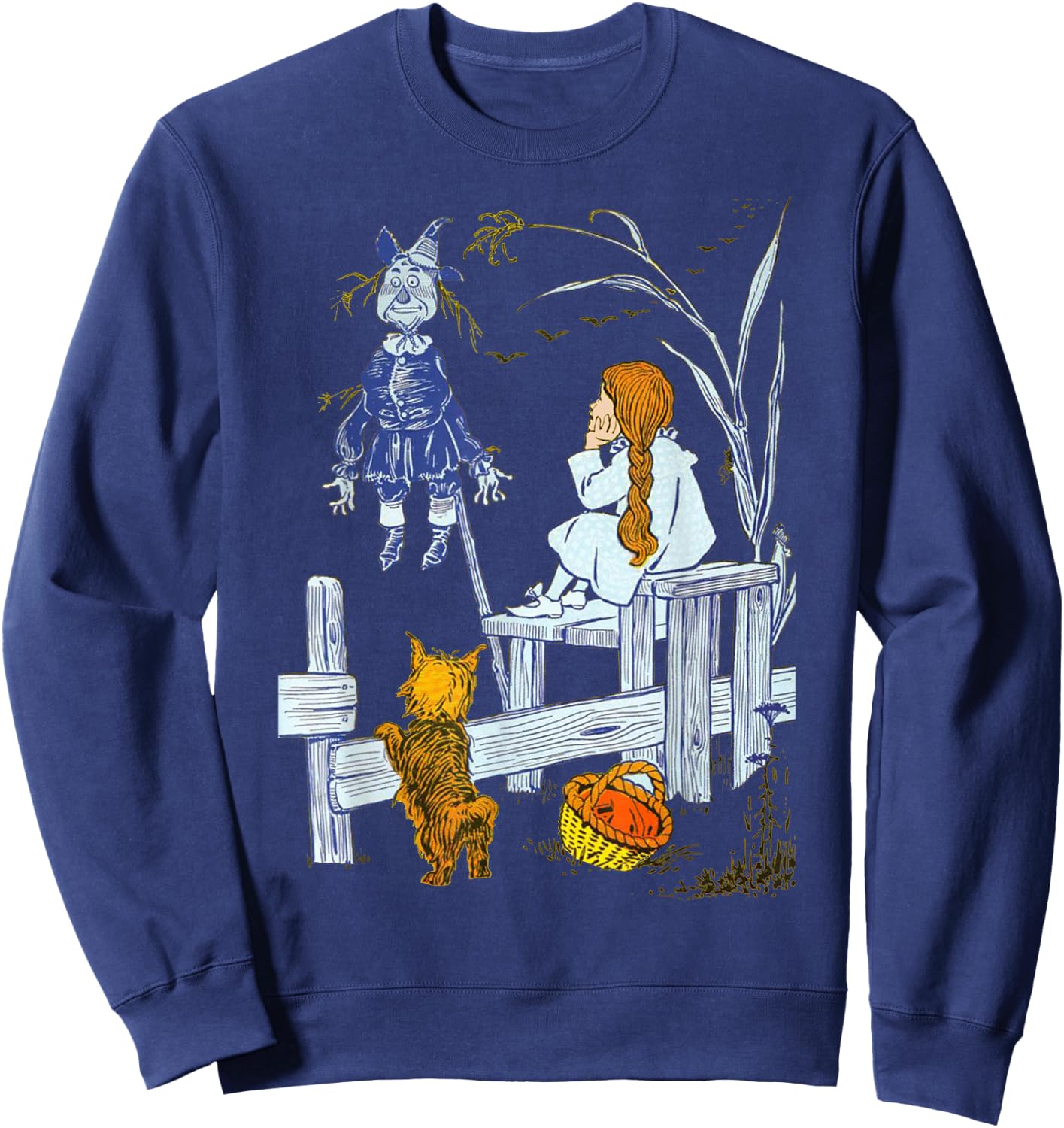Land of Oz Gifts Classic Scarecrow Toto Wizard of Oz Dorothy Sweatshirt - Sweatshirt | Navy