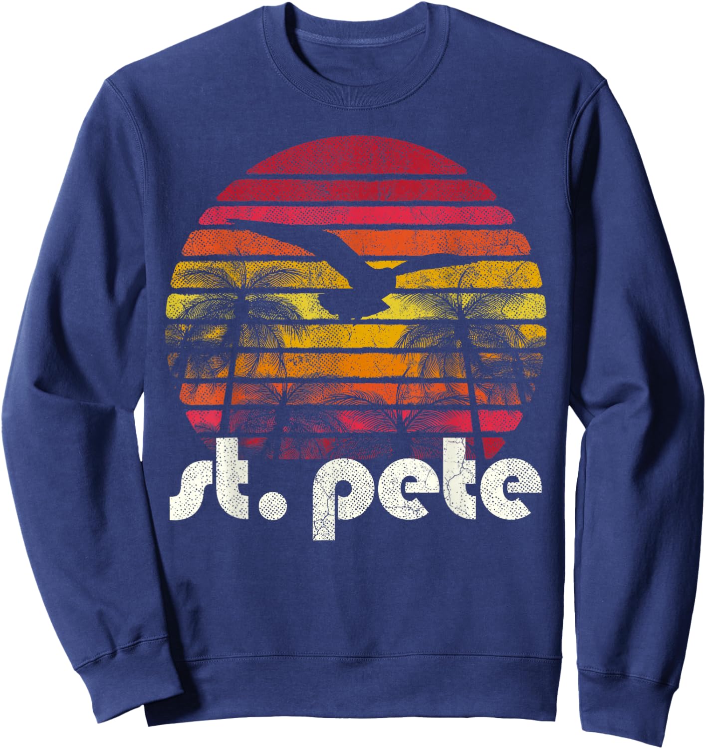 Retro Florida St. Pete Petersburg Men Women Vintage Gift Sweatshirt - Sweatshirt | Navy