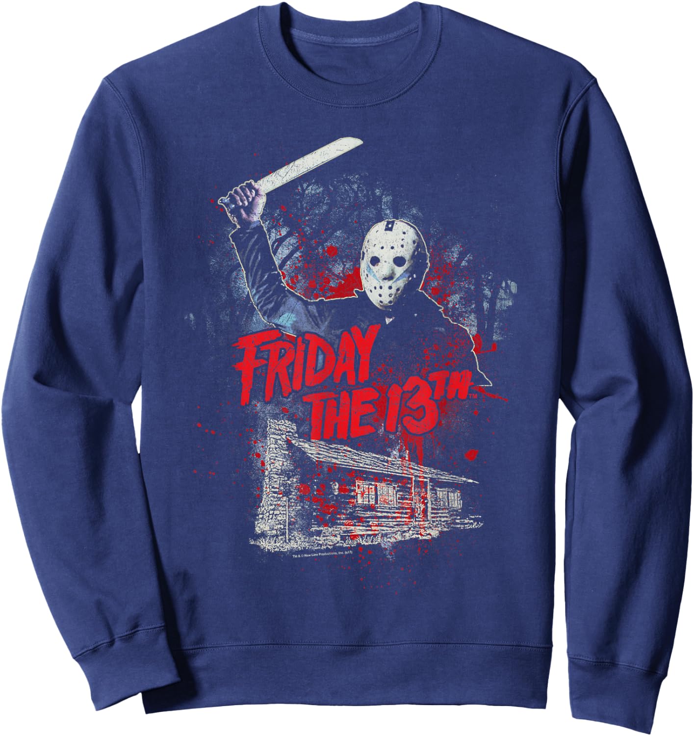 Friday The 13th Jason Cabin Small Sweatshirt - Sweatshirt | Navy