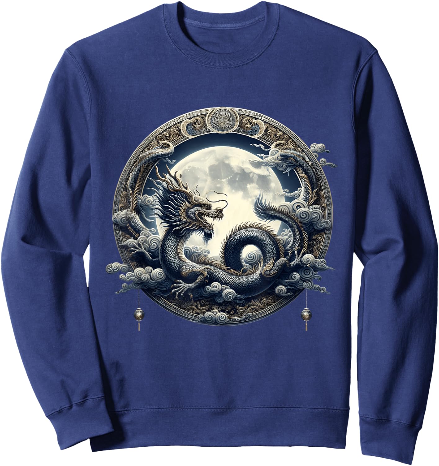Aesthetic Cottage Lunar Mystical Allure Of Dragons Dragon Sweatshirt - Sweatshirt | Navy