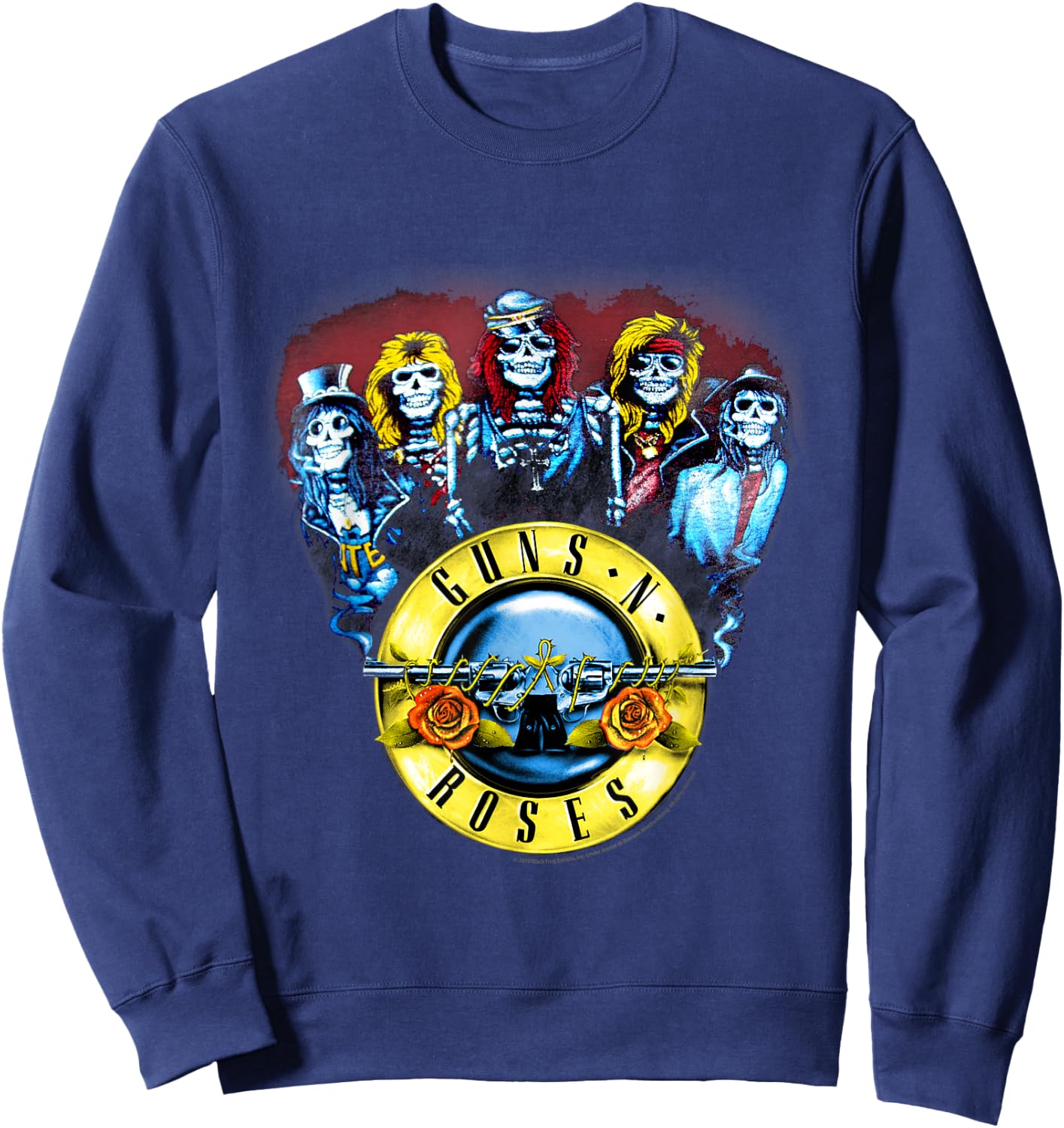 Guns N' Roses Official Skeletons & Bullets Small Sweatshirt - Sweatshirt | Navy