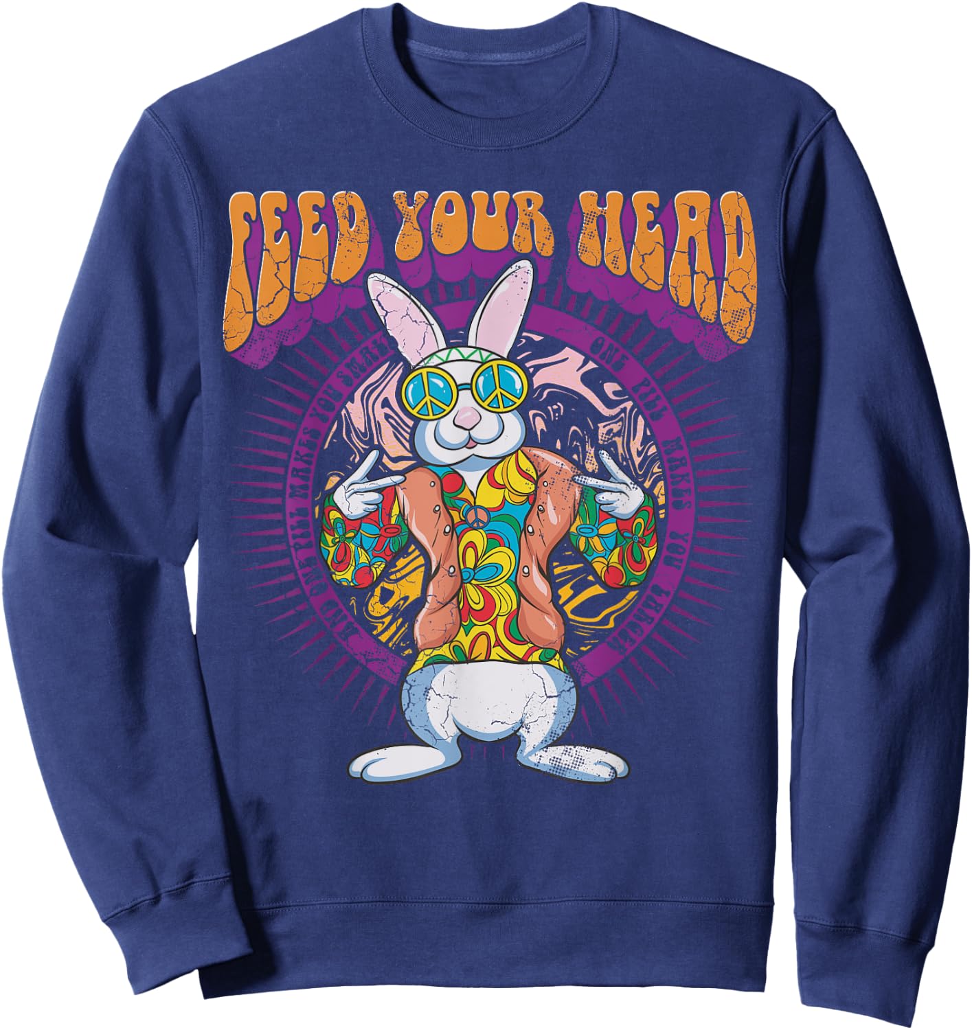 LyricVerse - WHITE RABBIT BY GRACE SLICK Sweatshirt - Sweatshirt | Navy