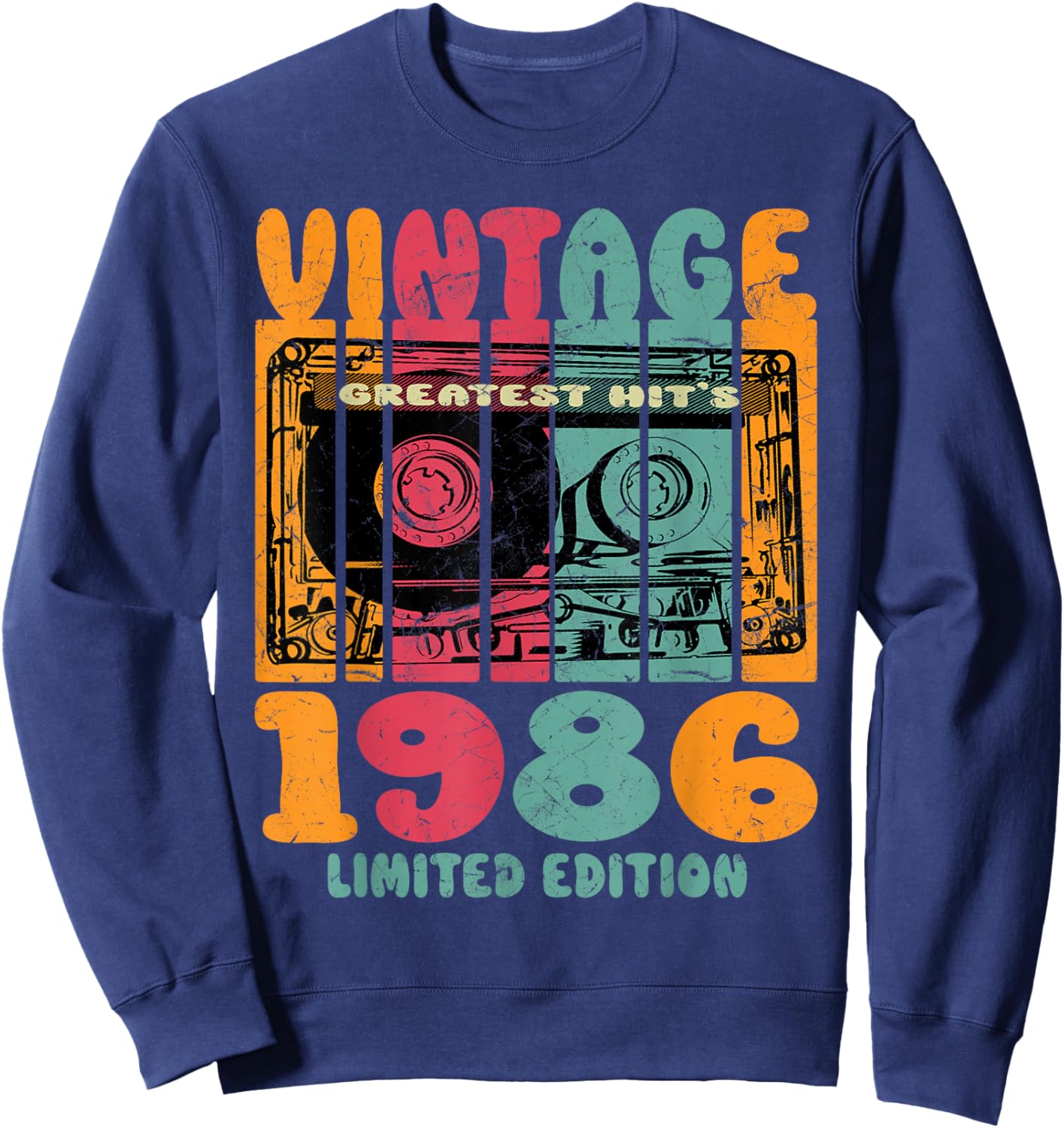Born in 1986, Greatest Hits Limited Edition 1986 Birthday Sweatshirt - Sweatshirt | Navy