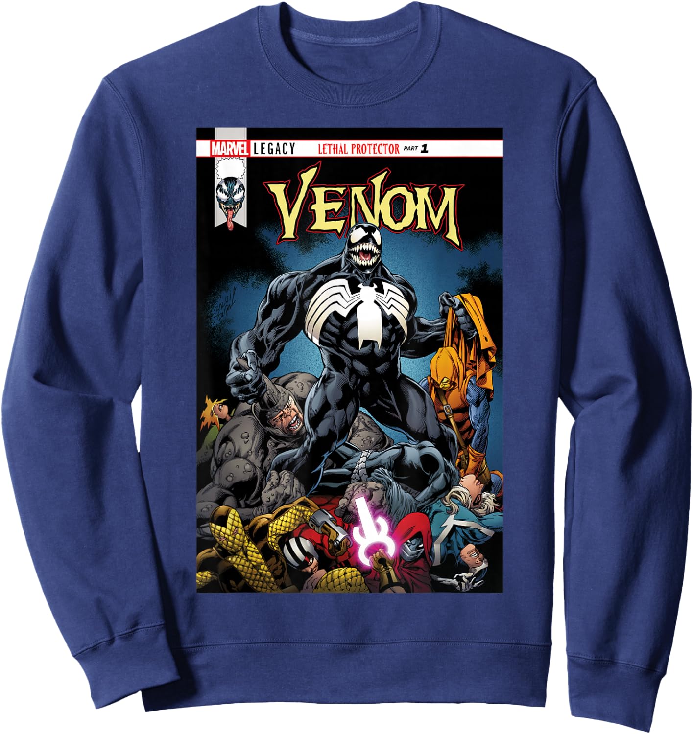 Marvel Venom Lethal Pileup Comic Cover Graphic Sweatshirt - Sweatshirt | Navy
