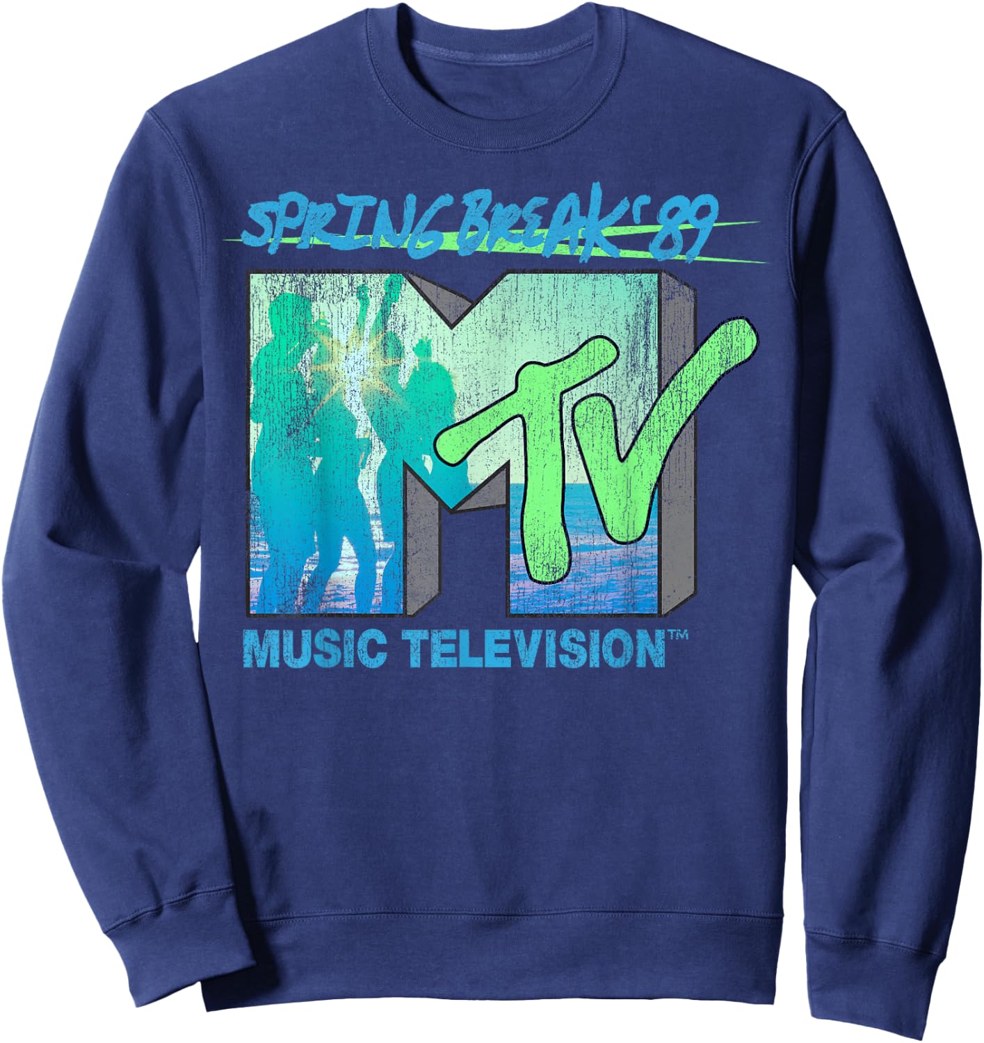 MTV Spring Break 89 Retro Beach Logo Sweatshirt - Sweatshirt | Navy