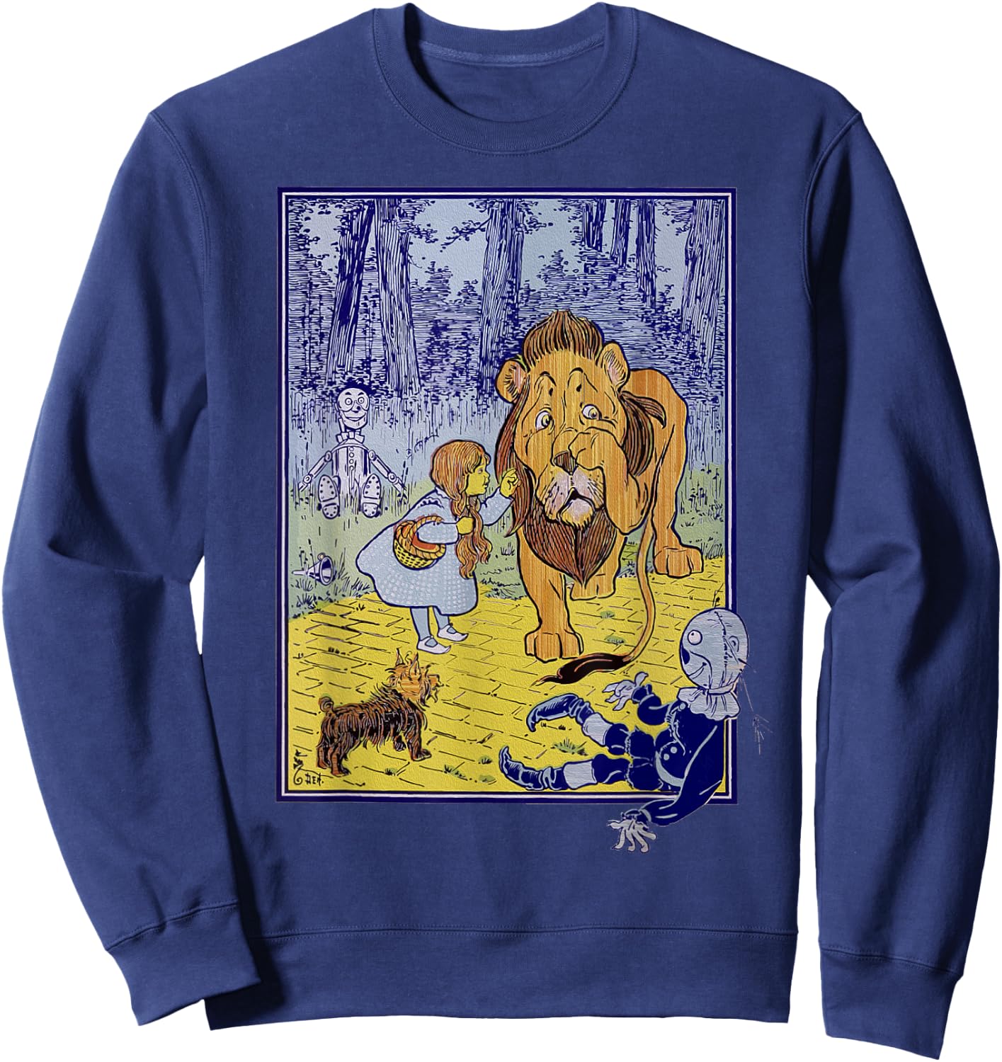 Retro Dorothy Slaps the Lion OZ Shirt Art-The Wizard Of OZ Sweatshirt - Sweatshirt | Navy
