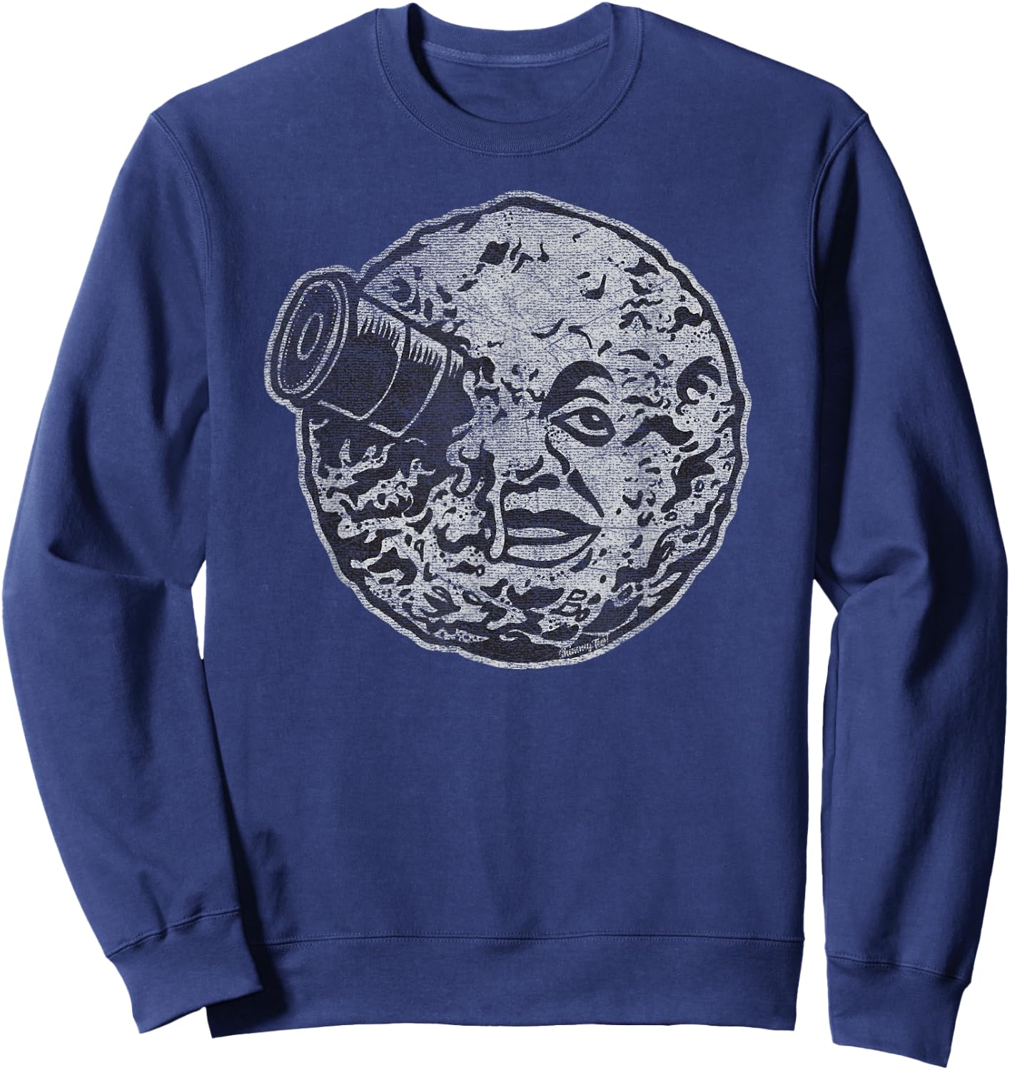 Rocket Ship Moon Face Sweatshirt - Sweatshirt | Navy