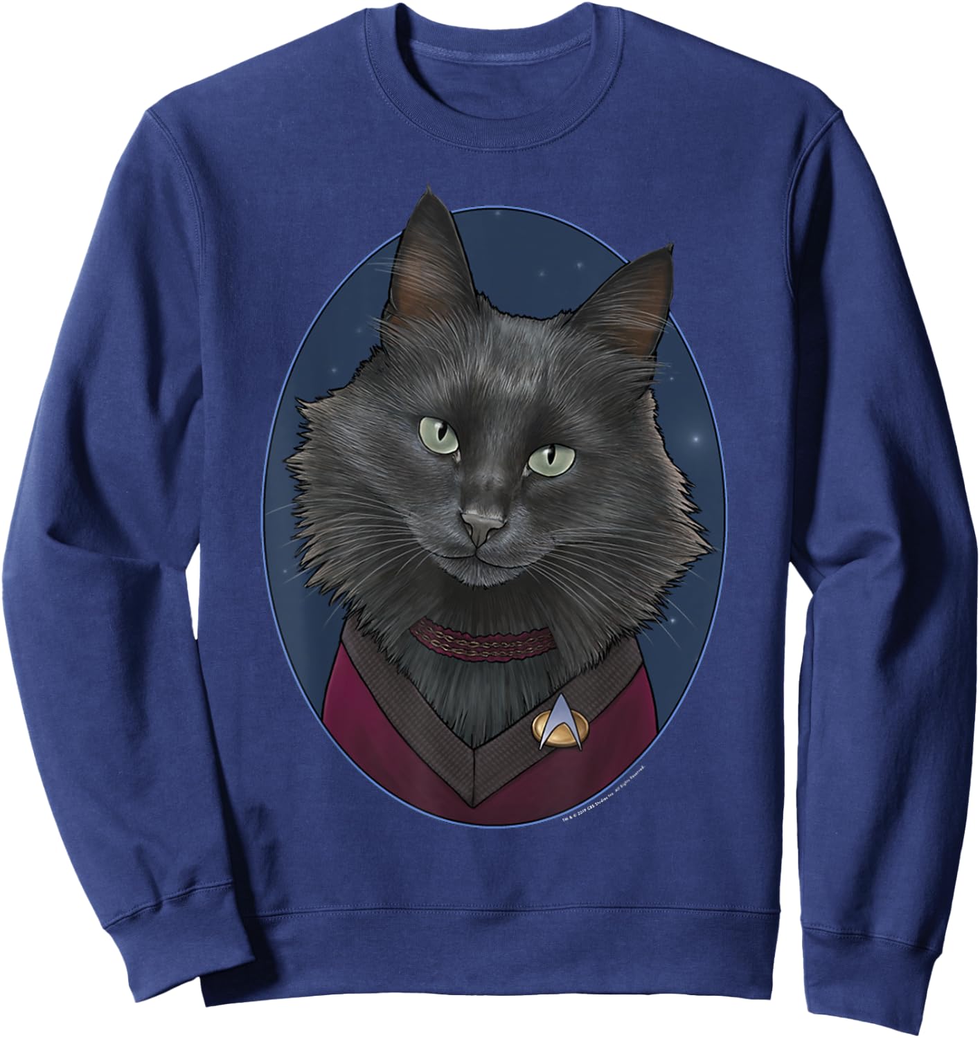 Star Trek: The Next Generation Deanna Troi Cat Portrait Sweatshirt - Sweatshirt | Navy