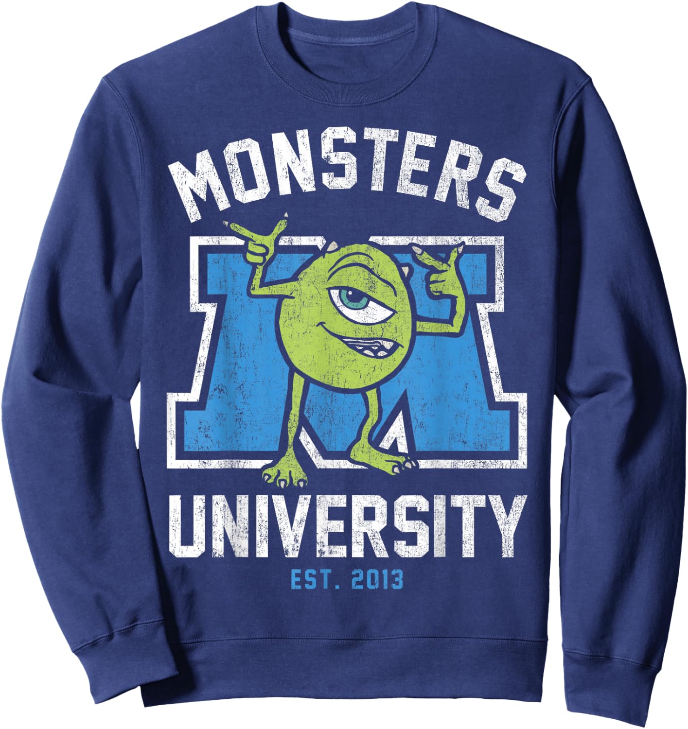 Disney Pixar Monsters University Mike Collegiate Logo Sweatshirt - Sweatshirt | Navy